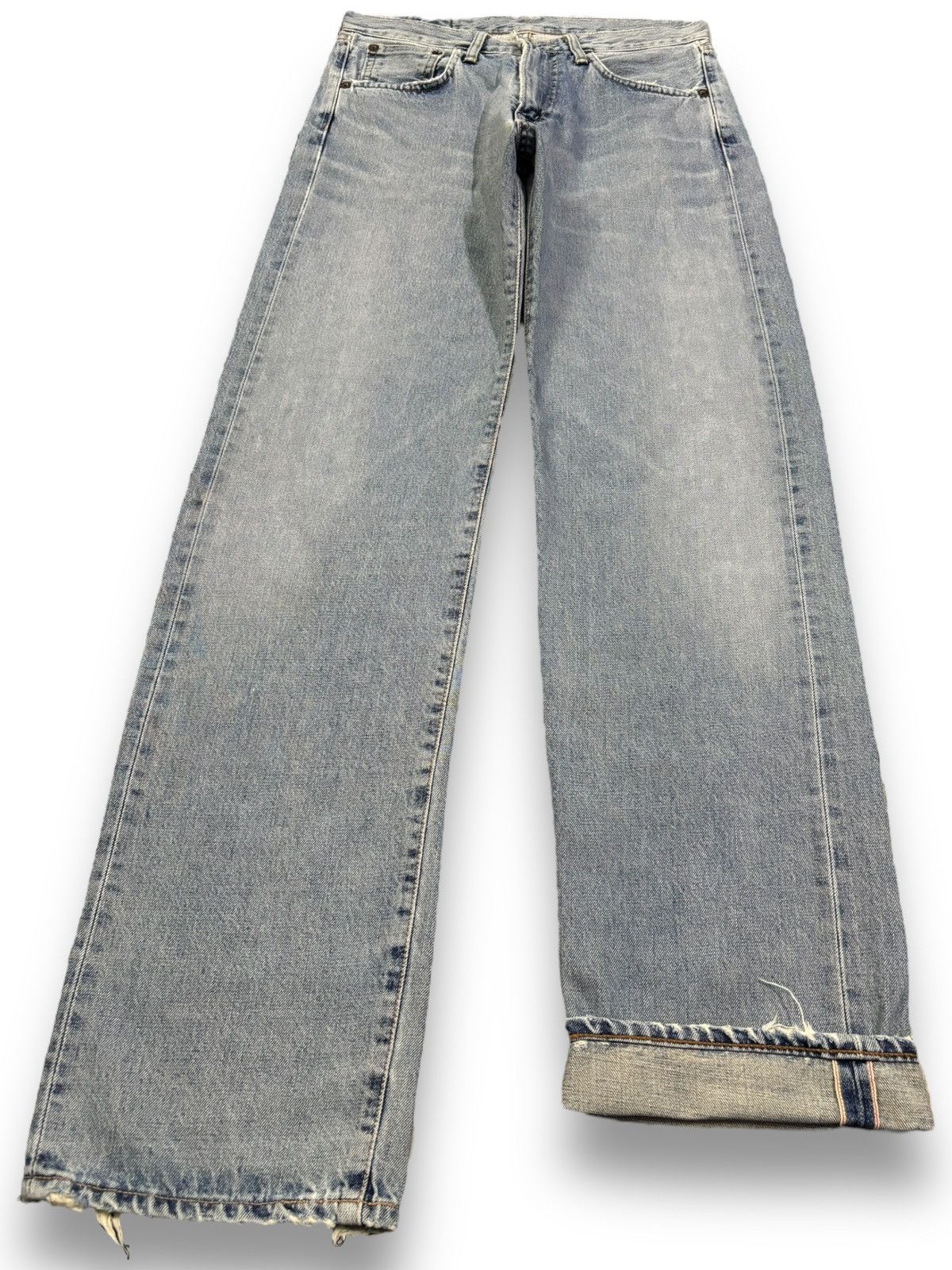 Edwin Vintage Edwin 505X Selvedge Blue Washed Straight Leg Jeans Size US 30 / EU 46 - 1 Thumbnail