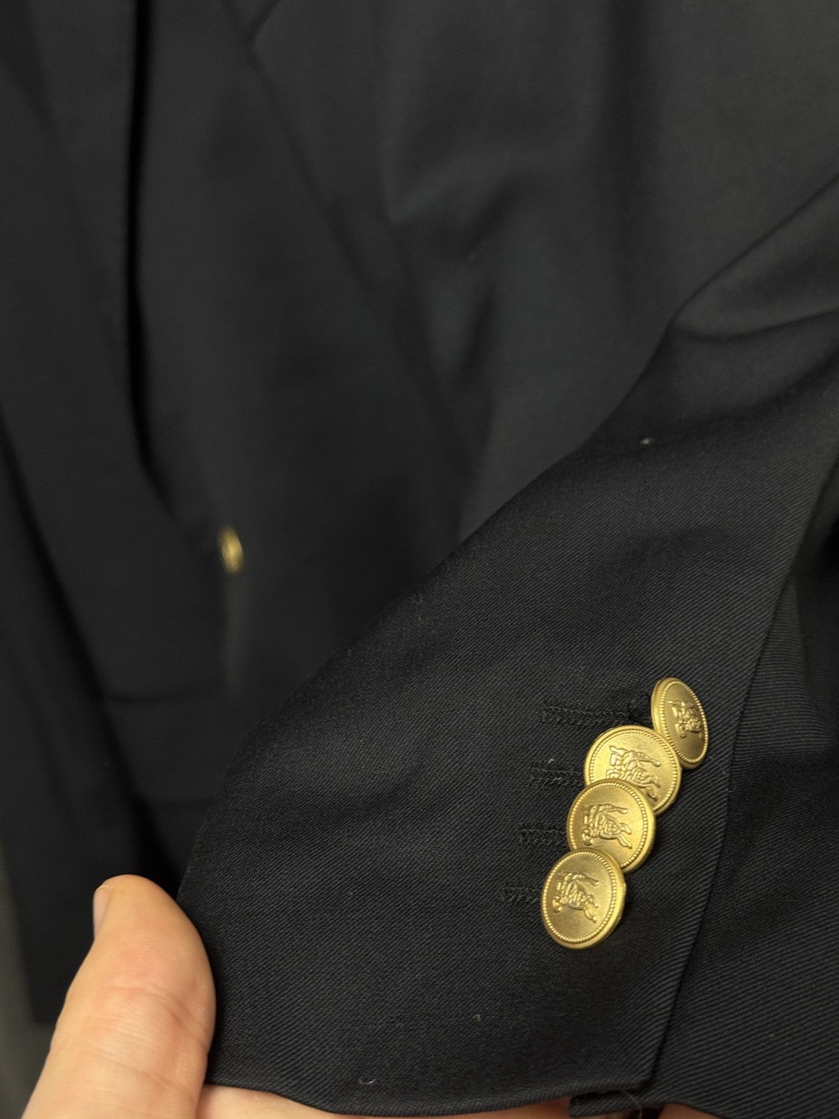 Burberry × Vintage Burberry Vintage Blazer Jacket Wool Golden Buttons Rare Size US L / EU 52-54 / 3 - 3 Thumbnail
