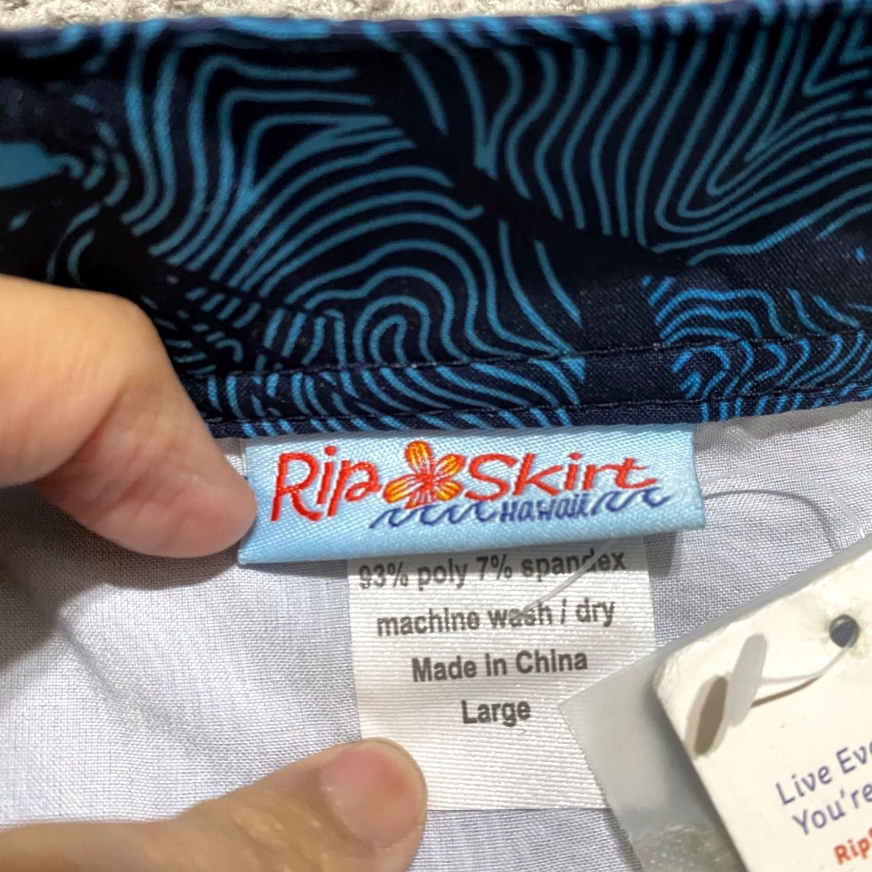 Vintage Ripskirt Skirt Wrap Womens Large Blue Floral Beach Casual Summer 2020s Mens Girls Size 36" / US 14 / IT 50 - 3 Thumbnail