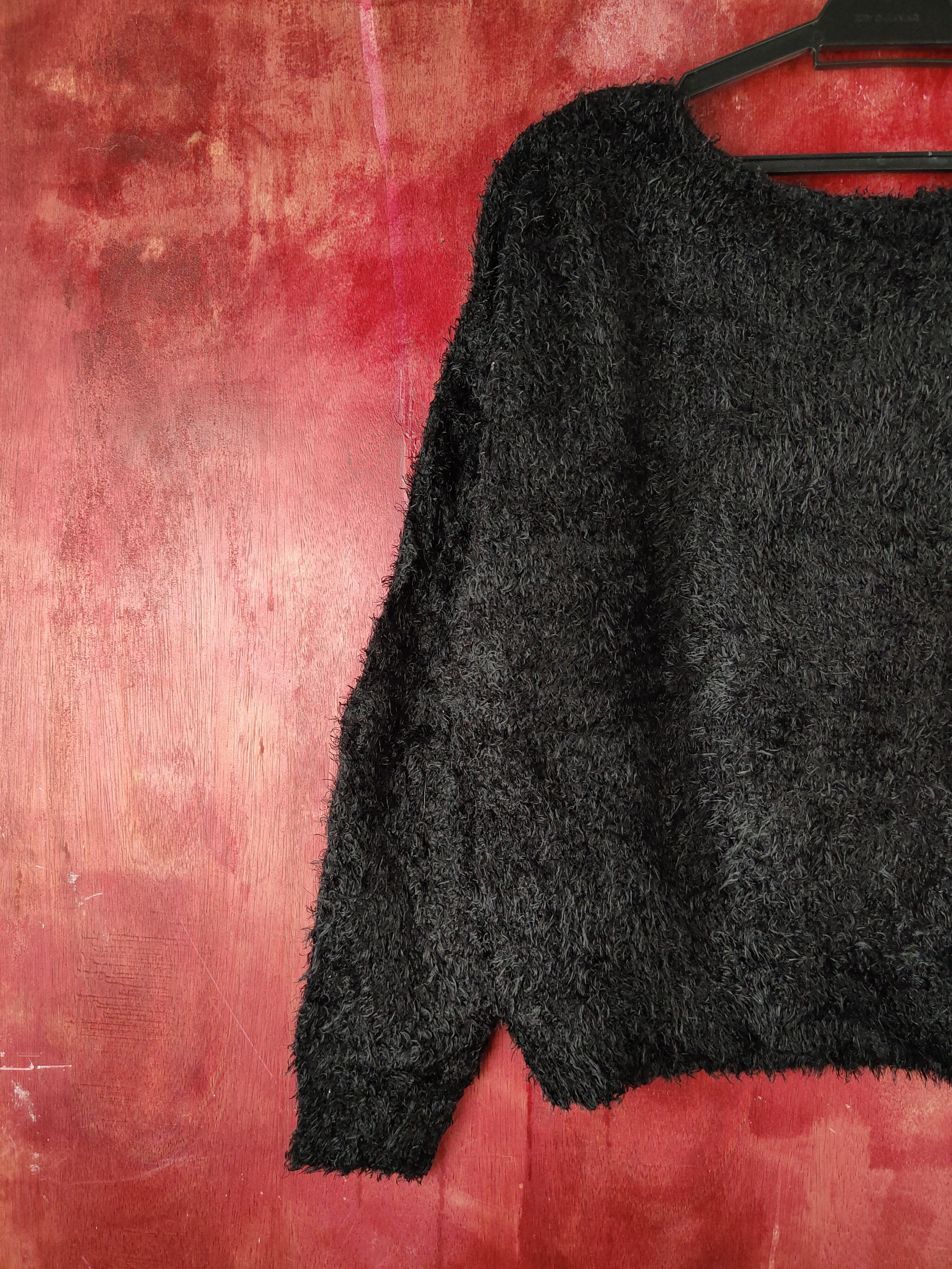 GU × Homespun Knitwear × Japanese Brand GU Black Shag Shaggy Fur Mohair Knitwear #S2189 Size XL / US 12-14 / IT 48-50 - 8 Thumbnail