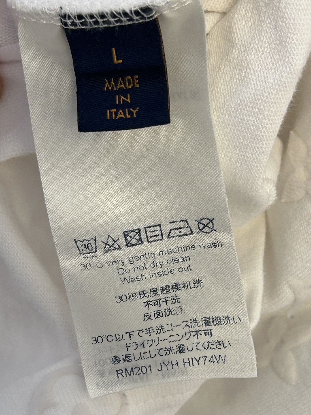 Louis Vuitton Louis Vuitton White Cotton Logo Jacquard Knit T-Shirt Large Size US L / EU 52-54 / 3 - 7 Thumbnail