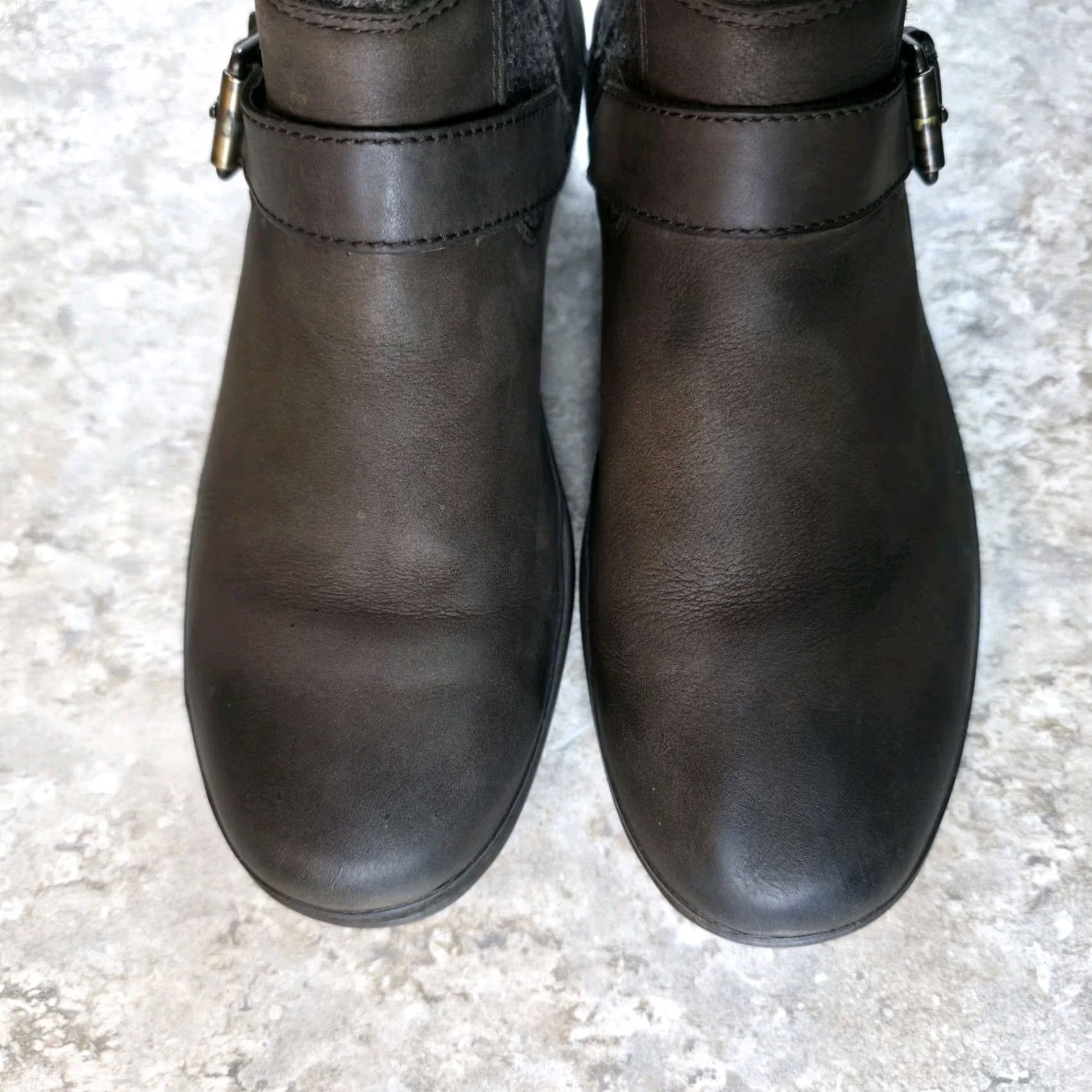Ugg UGG Womens Boot Brown Leather Wool Waterproof Zip 9 Robbie 1017377 Size US 9 / IT 39 - 4 Thumbnail