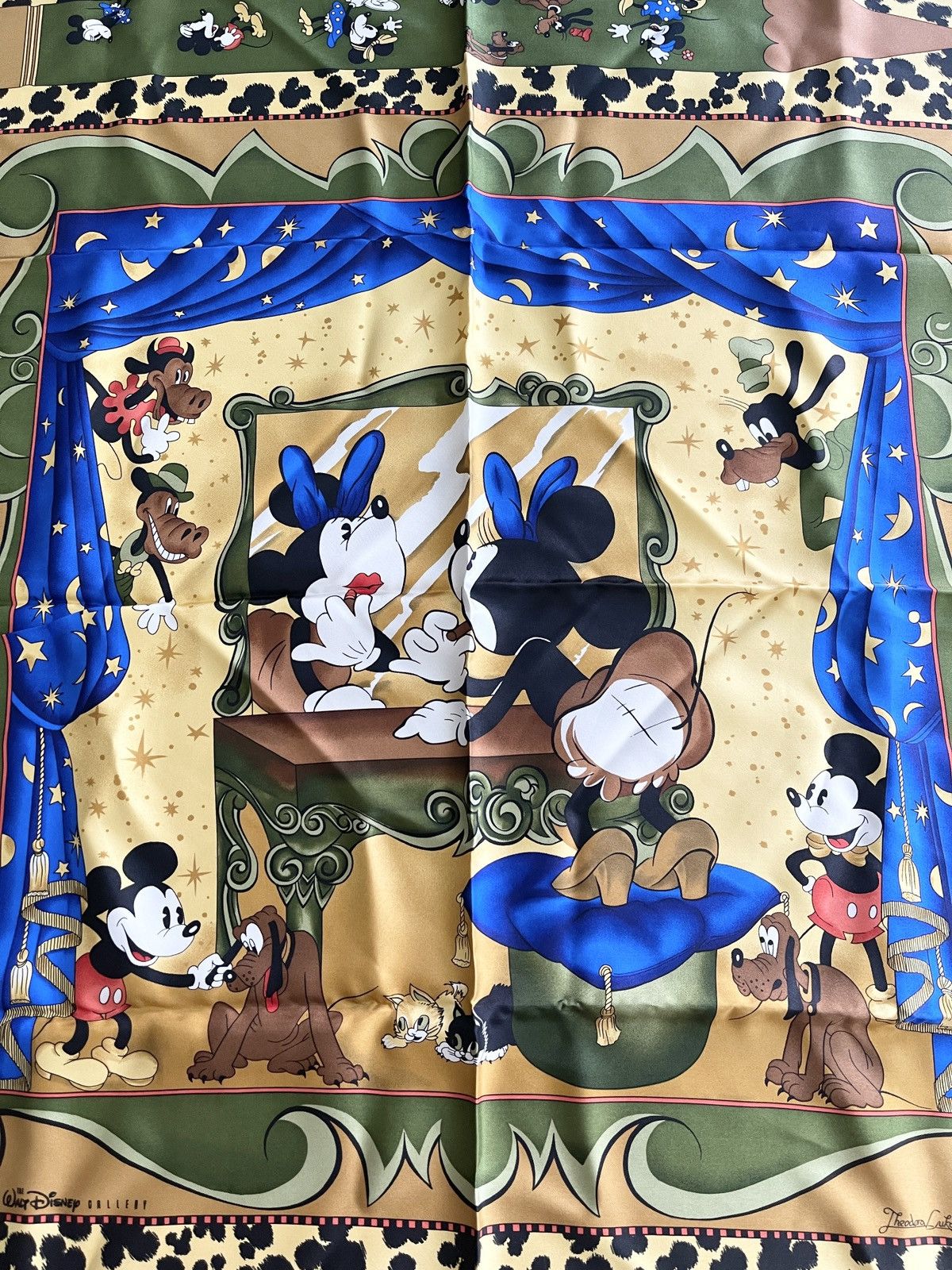 Disney “Walt Disney Gallery” by Theodora Lukanow Mickey Silk Scarf Size ONE SIZE - 2 Thumbnail