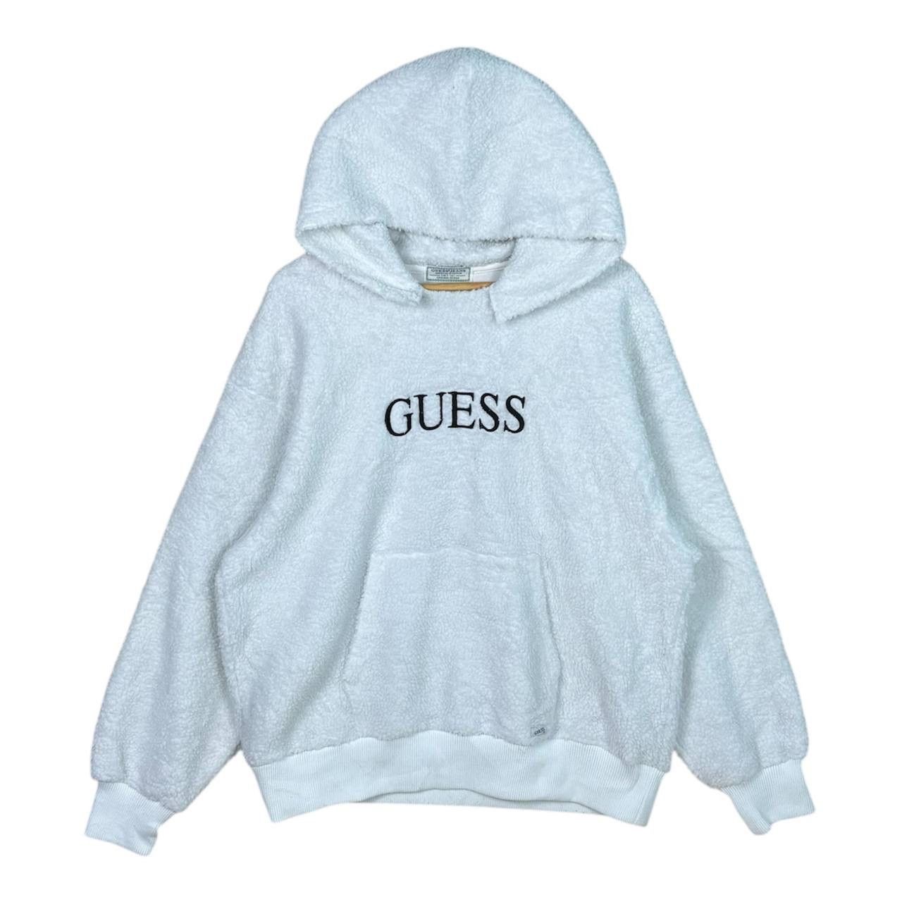 Guess GUESS Jeans White Fur Sherpa Baggy Hoodie Size US XL / EU 56 / 4 - 1 Thumbnail