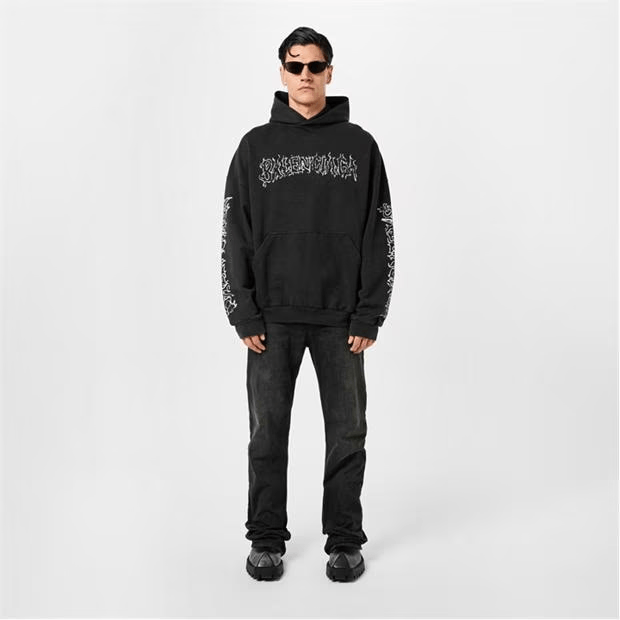Balenciaga Metal Logo Hoodie Size US L / EU 52-54 / 3 - 4 Thumbnail