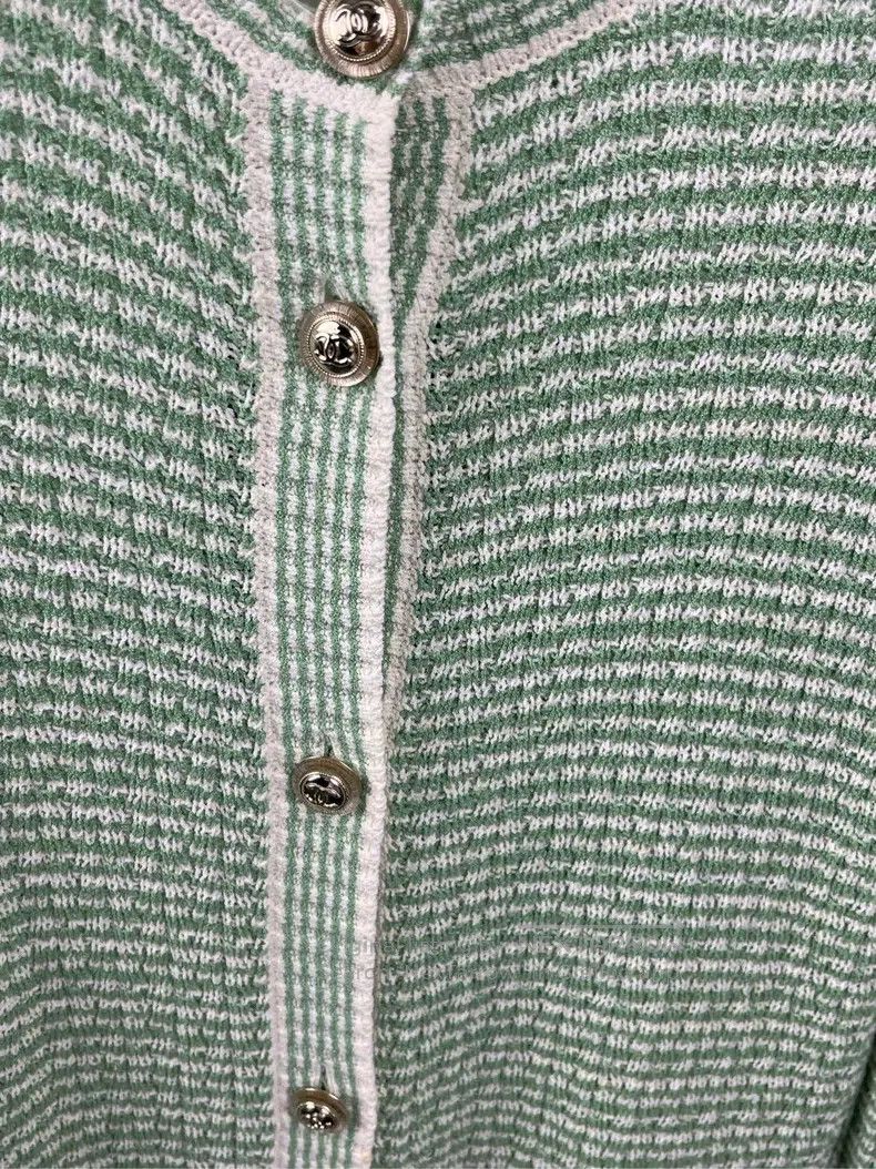 Chanel Chanel Green single-breasted knitted dress Size XS / US 0-2 / IT 36-38 - 3 Thumbnail
