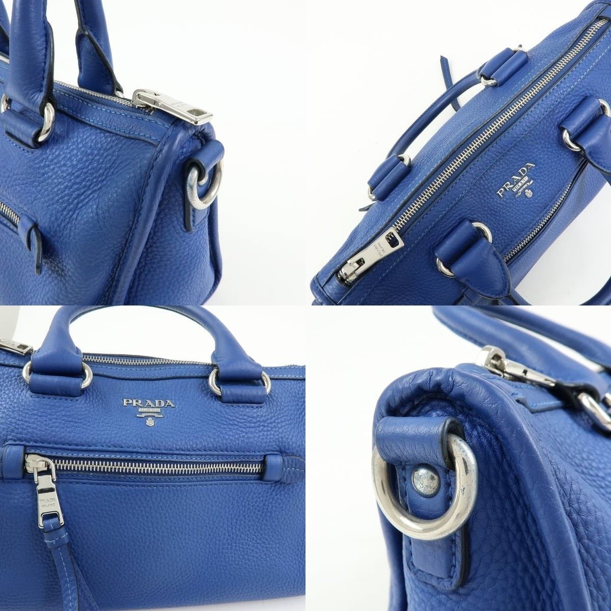 Prada Prada Vitello Daino Calfskin Shoulder Bag Blue Size ONE SIZE - 6 Thumbnail