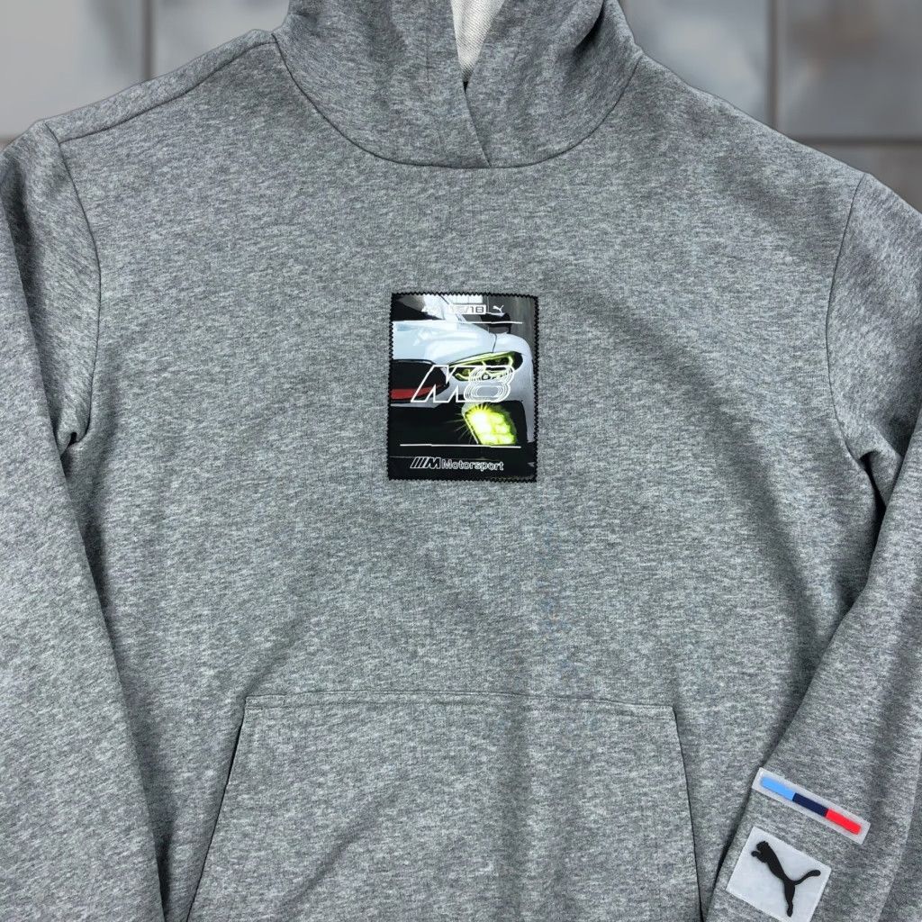 Puma PUMA BMW M Motorsport M8 GT3 Hoodie Mens Gray Pullover Sweatshirt Size M Size US M / EU 48-50 / 2 - 1 Thumbnail
