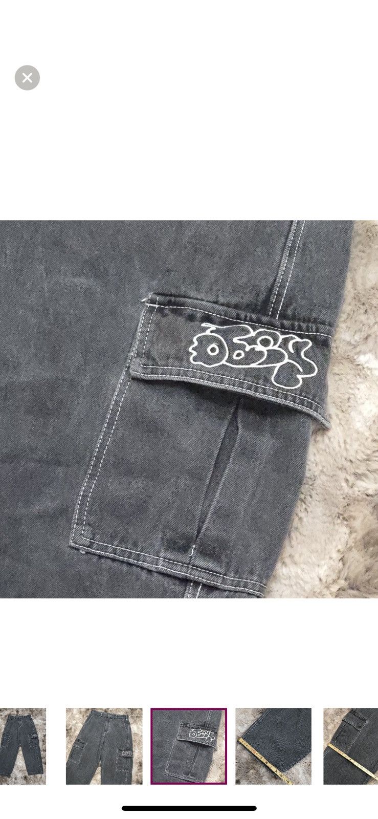 Obey Y2K OBEY Charcoal Black Wash Cargo Straight Wide Pants 30x30 Size US 30 / EU 46 - 3 Thumbnail