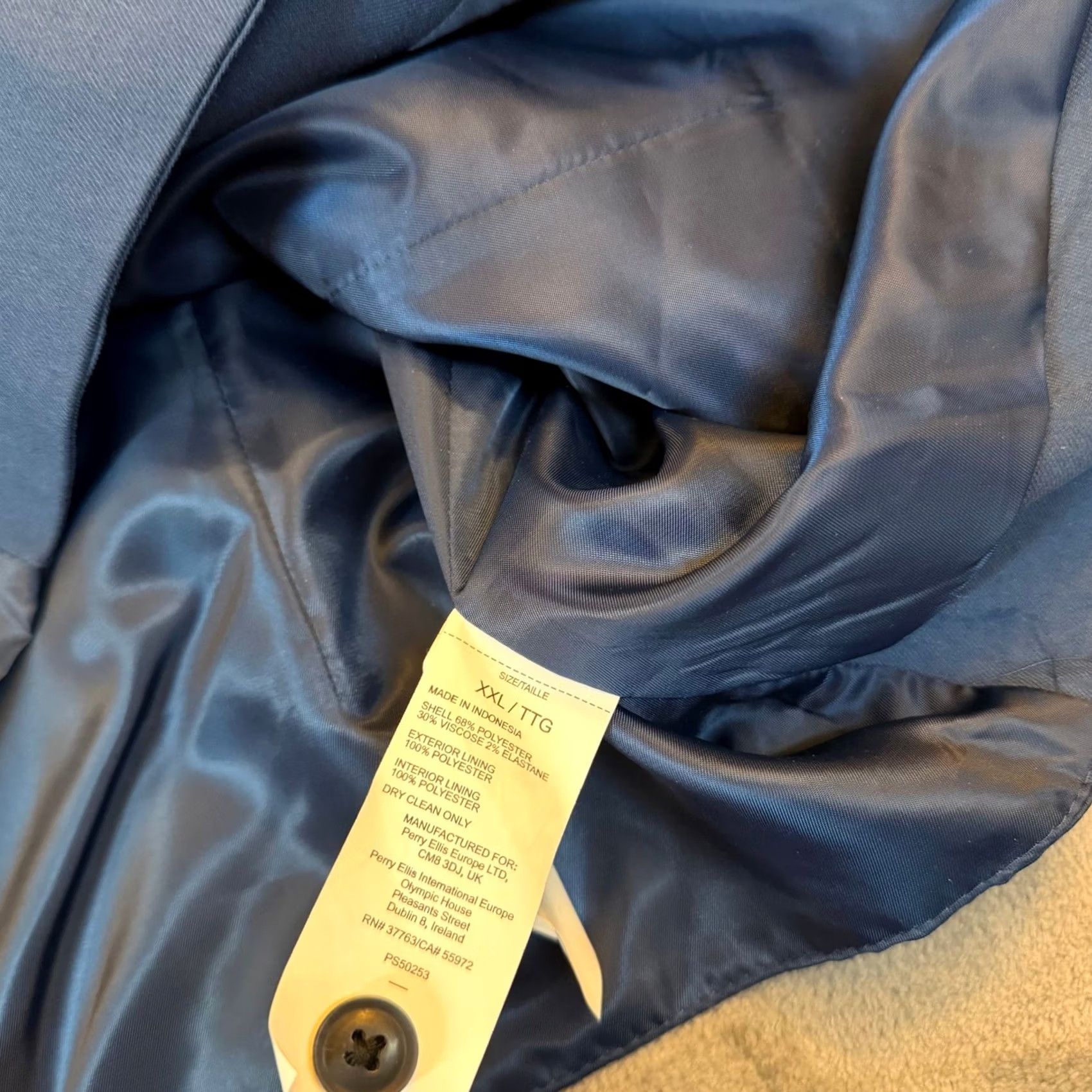 Perry Ellis Perry Ellis Suit Vest Mens 2XL Blue Adjustable Back Strap Stretch NWT Size 48R - 6 Thumbnail