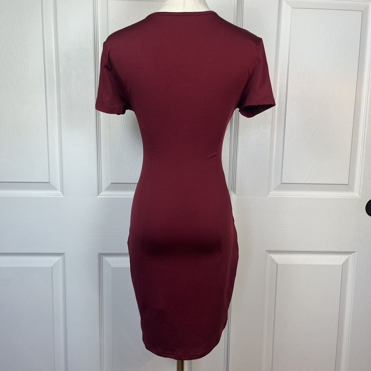 Other Maroon bodycon mini dress short sleeve Size S / US 4 / IT 40 - 2 Thumbnail