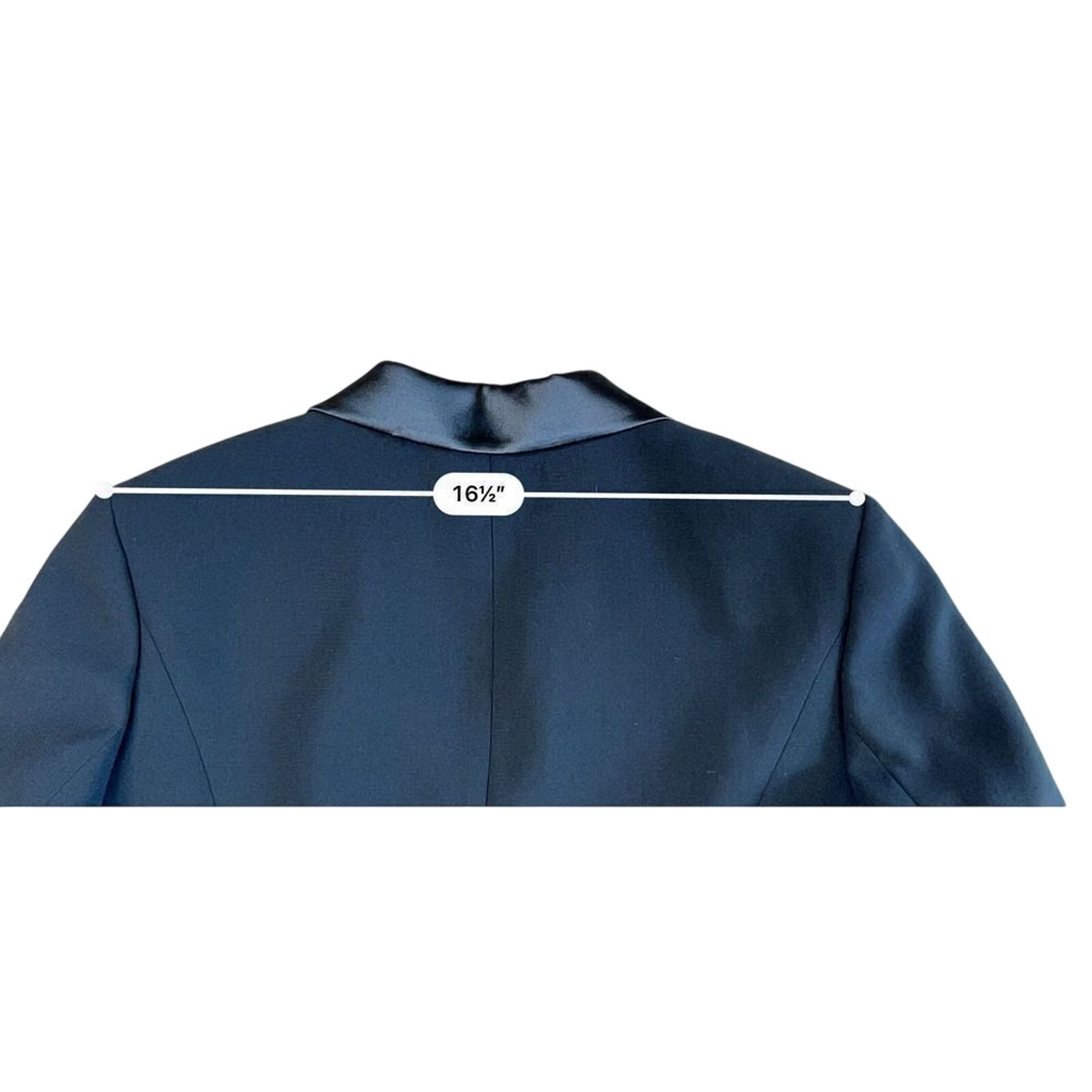 Calvin Klein Calvin Klein Tailored Satin Lapel Crepe Black Blazer 14 Size XL / US 12-14 / IT 48-50 - 11 Thumbnail