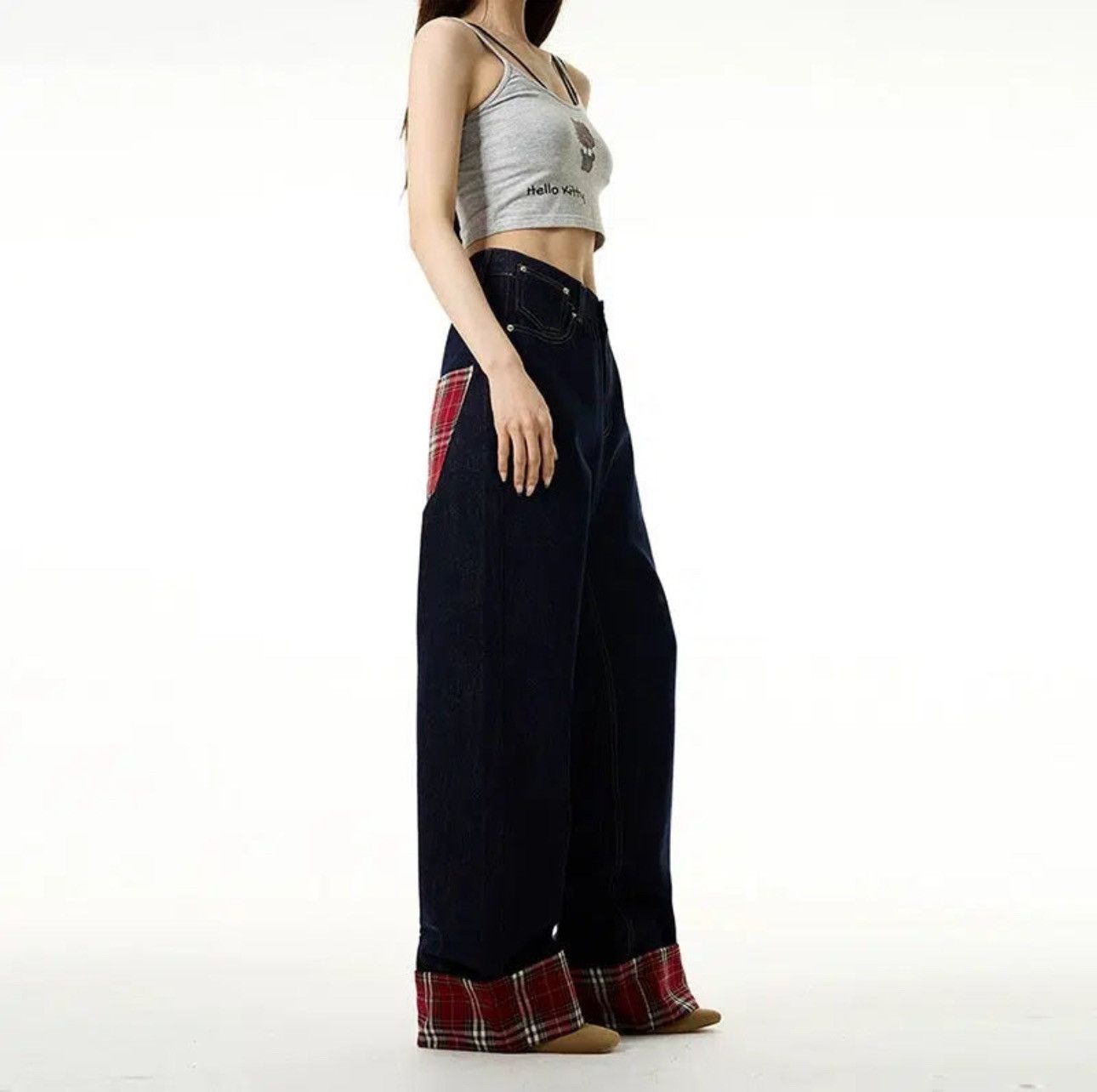 Other Plaid Wide-leg jeans Size US 36 / EU 52 - 1 Thumbnail