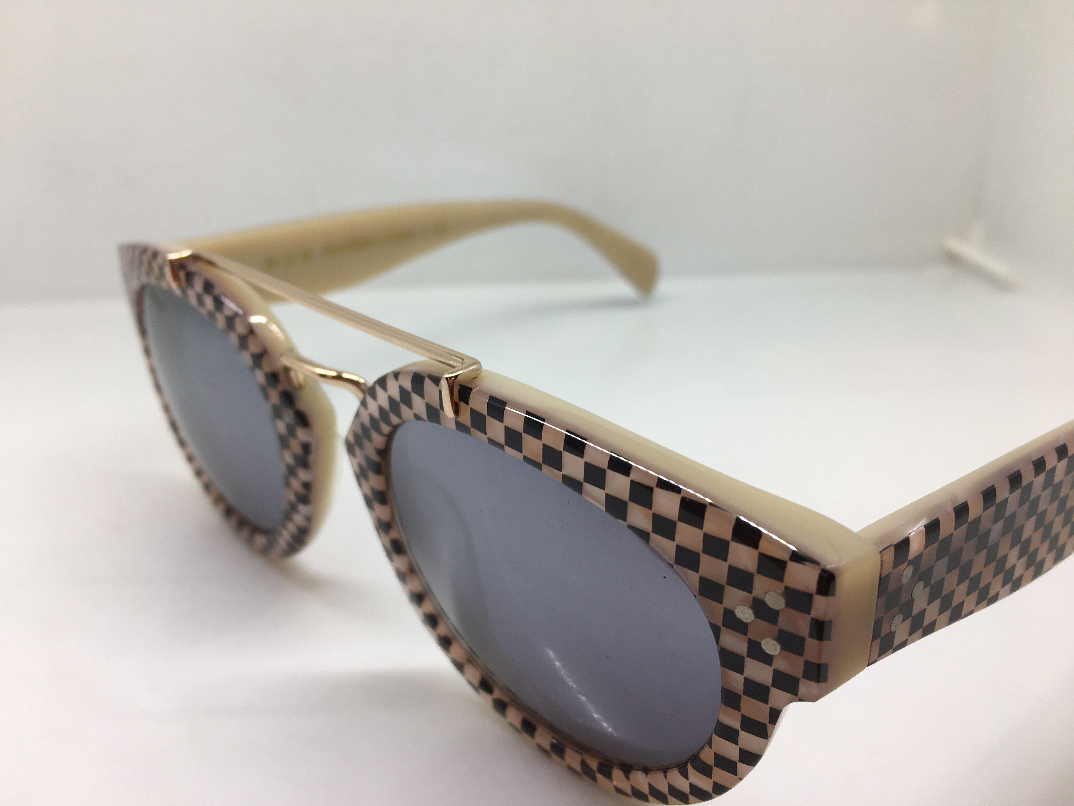 Other EOS Handmade Acetate Brown Black Chequer Sunglasses Frame Size ONE SIZE - 3 Thumbnail
