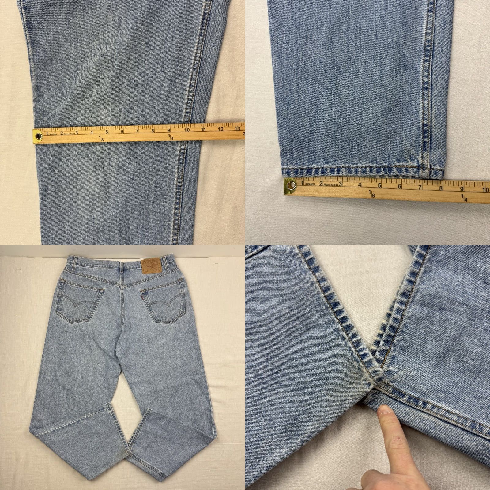 Levi's VINTAGE Levi's 550 Jeans Mens Adult 36x30 Relaxed Light Wash 90s Hipster Straight Blue Cotton Size US 36 / EU 52 - 9 Thumbnail
