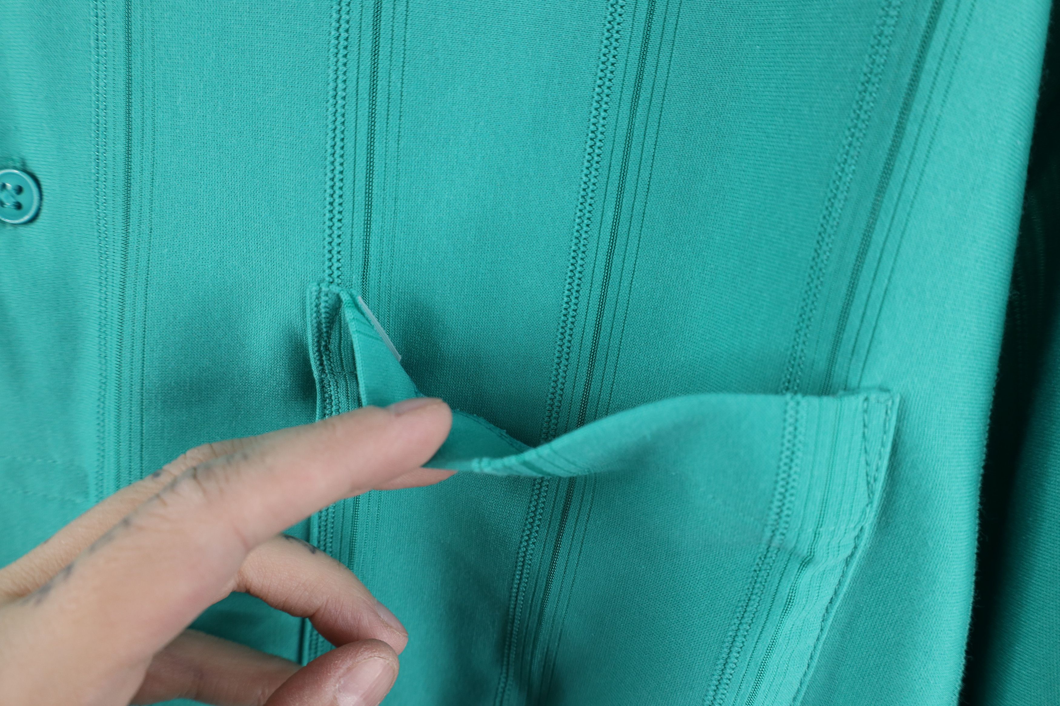 Vintage Vintage 90s Streetwear Striped Collared Pullover Polo Teal Size US L / EU 52-54 / 3 - 4 Thumbnail