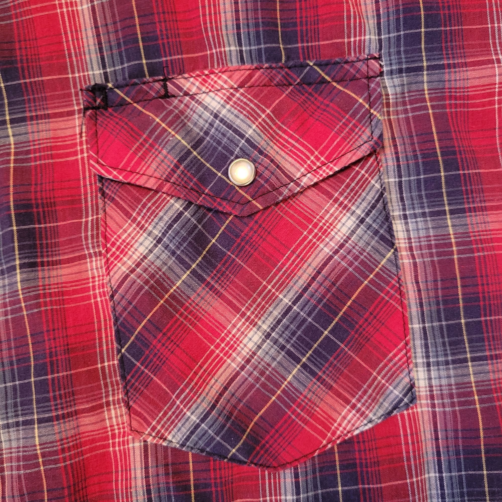 Wrangler Wrangler Western Plaid Shirt Red Blue Pearl Snap Long Sleeve Size US XL / EU 56 / 4 - 5 Thumbnail