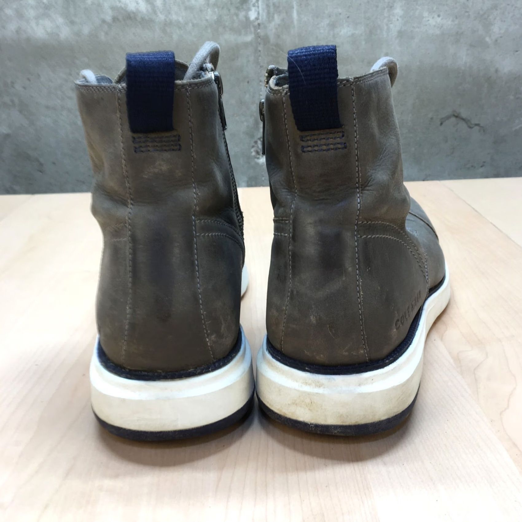 Cole Haan Cole Haan Grand Atlantic Leather Boot Mens 11 M Gray Comfort Grand Zip Everyday Chukka Boots Casual Shoes Size US 11 / EU 44 - 3 Thumbnail