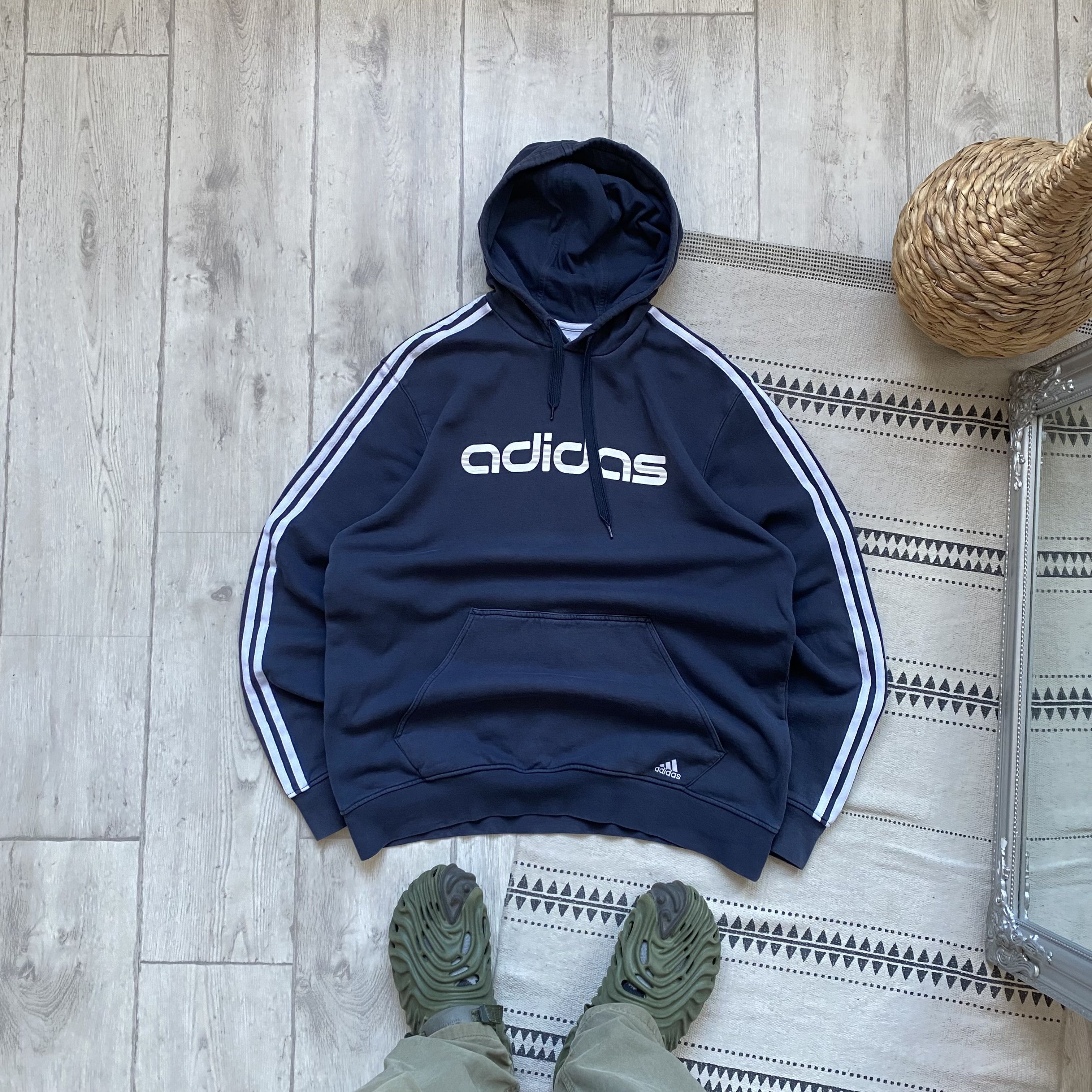 Adidas 🕷️Vintage 2000s Adidas hoodie center logo Umbro Nike Reebok Size US L / EU 52-54 / 3 - 1 Thumbnail