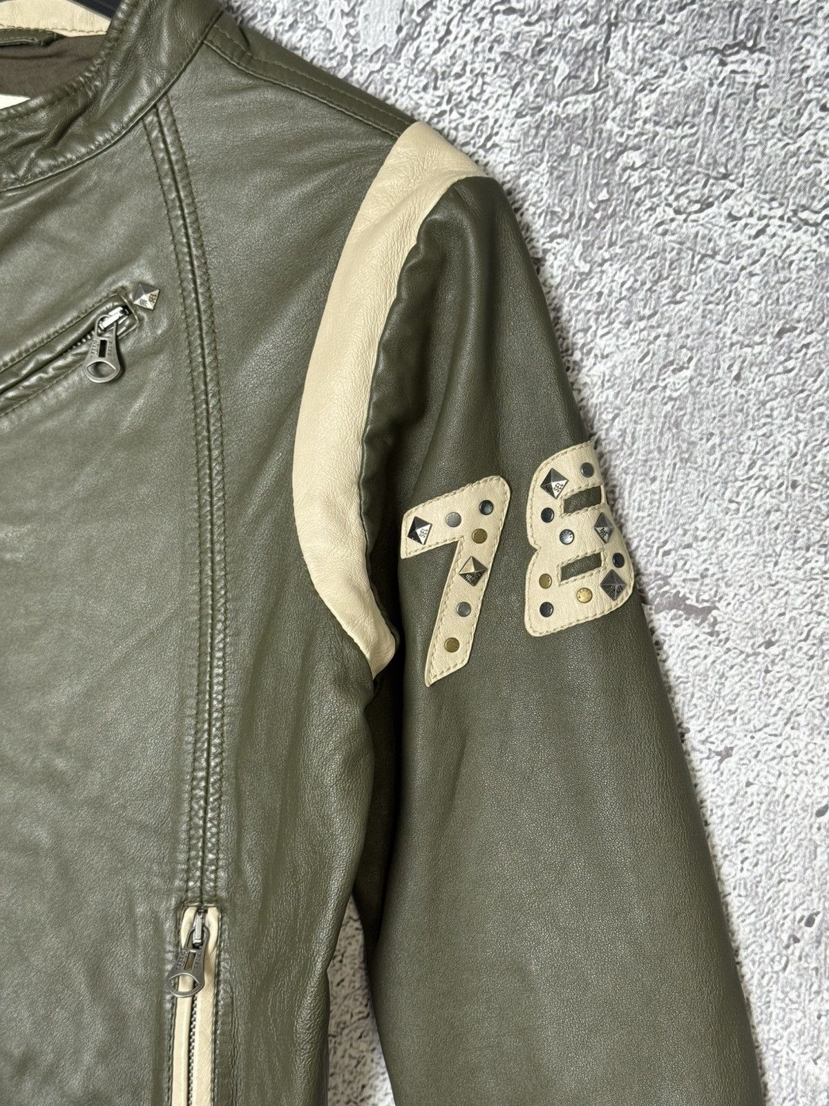 Diesel Vintage Diesel Leather Biker Jacket Big Logo Moto Racing Size L / US 10 / IT 46 - 8 Thumbnail