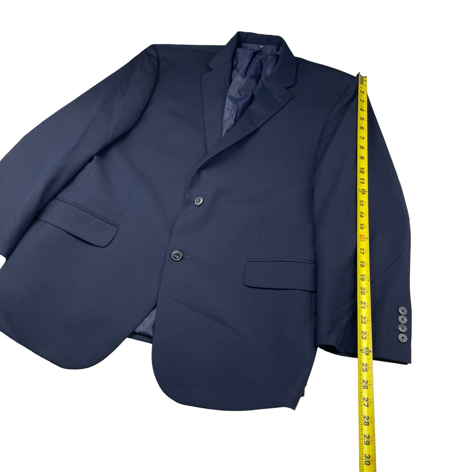 Jos. A. Bank Jos A Bank Men's Wool Blend 2-Button Tailored Fit Blazer Nav Size 46R - 11 Thumbnail
