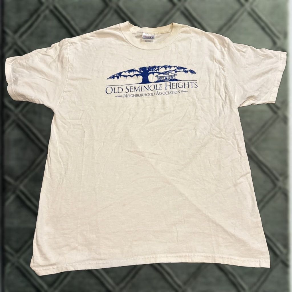 Hanes VINTAGE Old Seminole Heights Neighborhood Assoc. St Pete Florida White T-Shirt Large Size US L / EU 52-54 / 3 - 1 Thumbnail