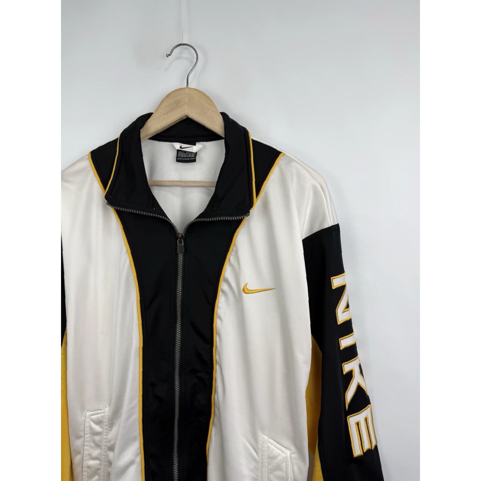 Nike VINTAGE Nike Tracksuit Jacket Pants 90s Y2K Gold Logo Men L Size 42R - 3 Thumbnail