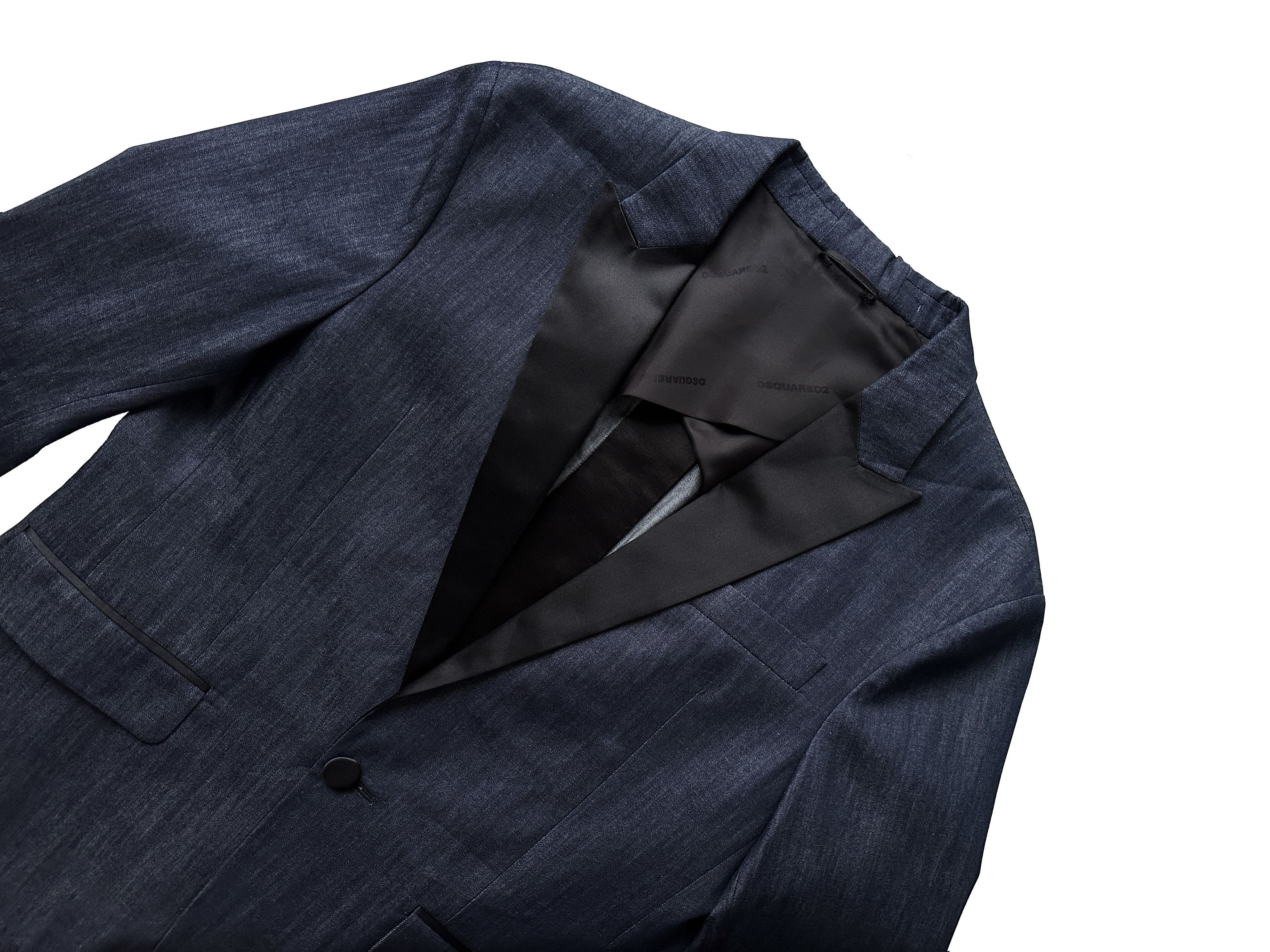Dsquared2 DSQUARED2 Tokyo 1 Button Silk Denim blazer jacket Size 50R - 1 Thumbnail