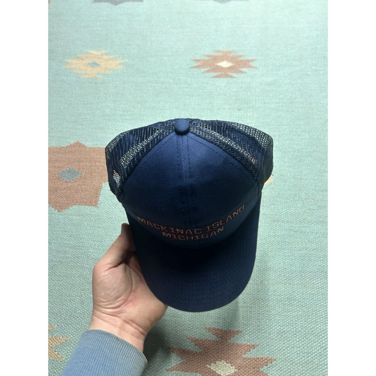 Vintage VINTAGE SnapBack hat cap Mackinac island Michigan embroidered blue adjustable Men Adjustable Blue Mackinac island Michigan SnapBack Hat cap Size ONE SIZE - 3 Thumbnail