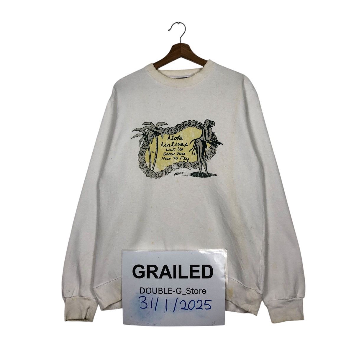 Japanese Brand 📌Vintage Sweatshirt Aloha Airlines Big Logo Design Size US M / EU 48-50 / 2 - 1 Thumbnail