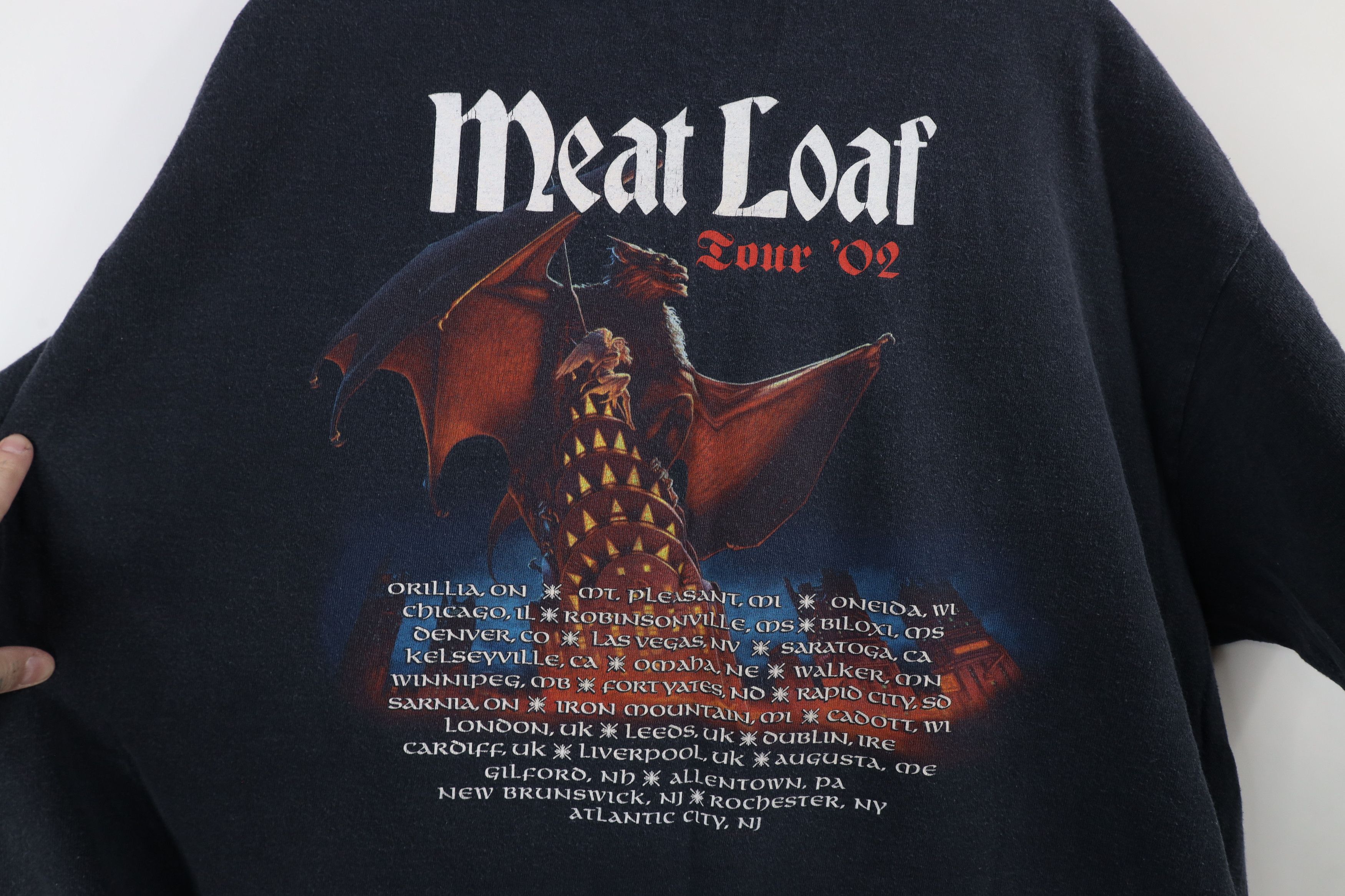 Vintage Vintage 2002 Tour Meat Loaf Band Short Sleeve T-Shirt Black Size US XXL / EU 58 / 5 - 7 Thumbnail