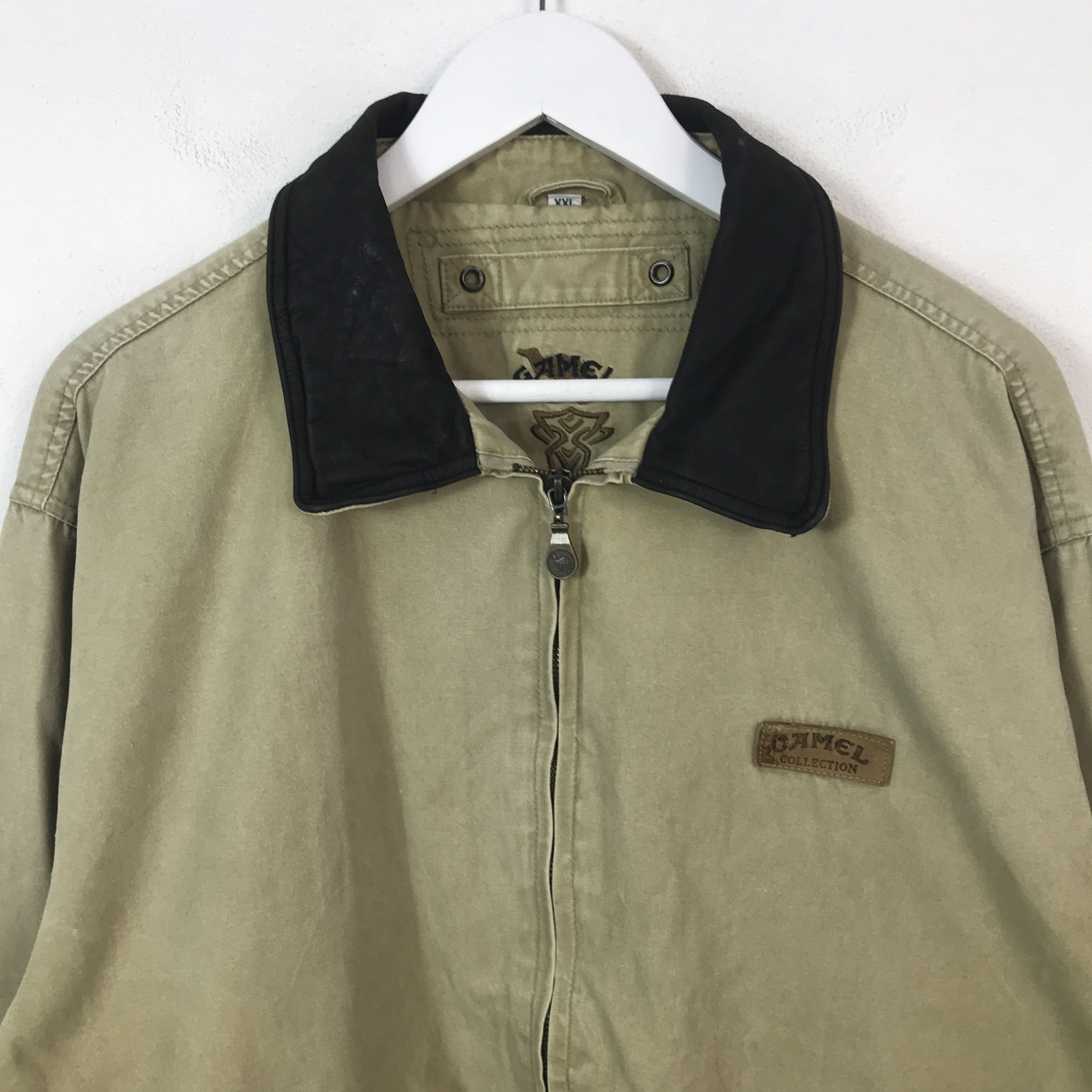 Camel Vintage Camel collection Leather Collar Brown jacket K67B6 Size US L / EU 52-54 / 3 - 2 Thumbnail
