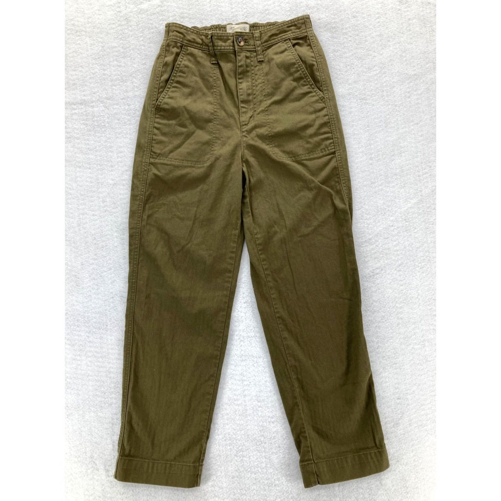 Madewell Madewell Camp Pants Women's XXS Green Stretch Straight Leg Utility Hiking Travel Pants Size 24" / US 00 / IT 34 - 2 Thumbnail