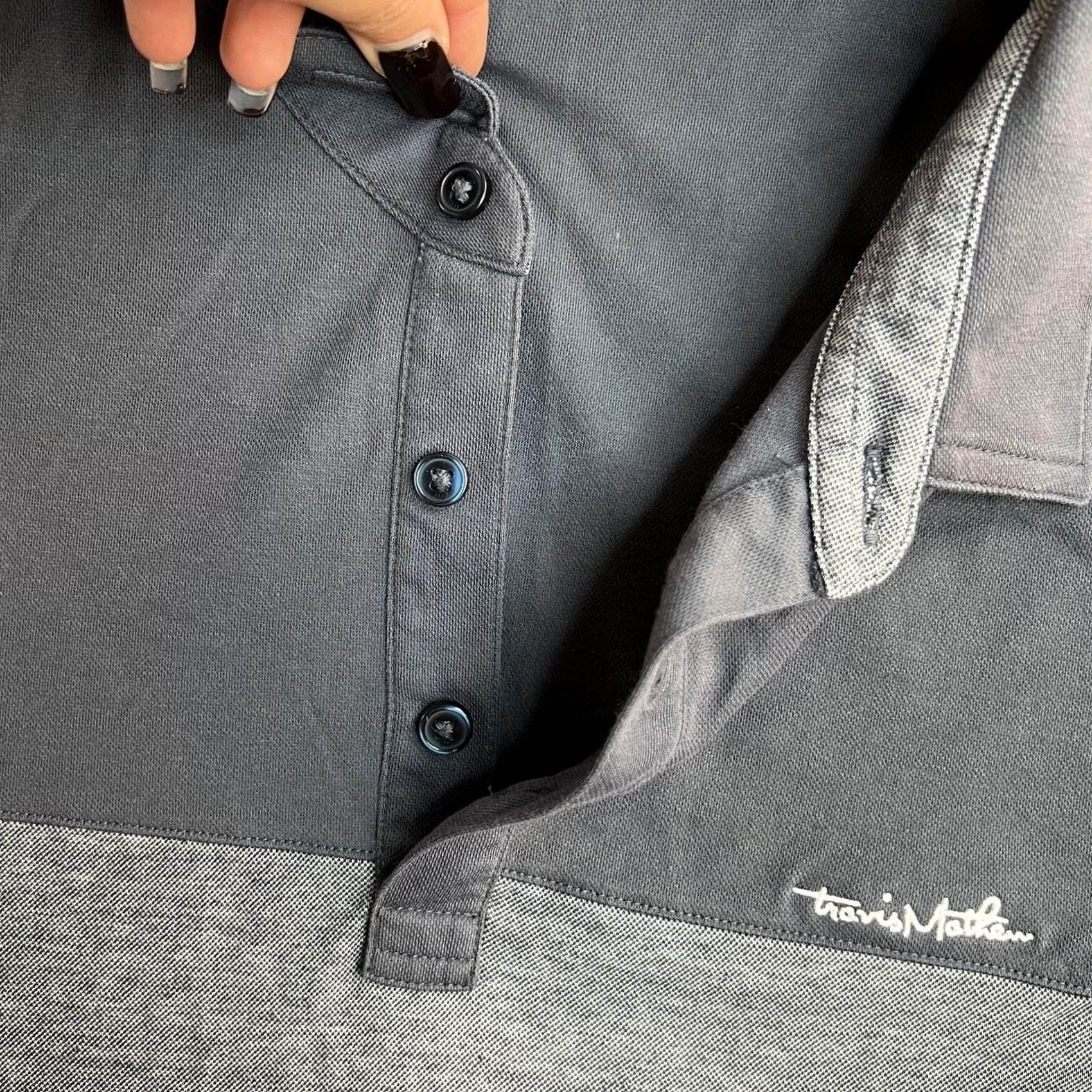 TravisMathew TravisMathew Polo Shirt Mens XL Gray Colorblock Golf Top Short Sleeve Casual Size US XL / EU 56 / 4 - 3 Thumbnail