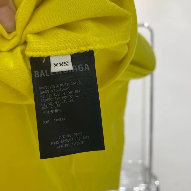 Balenciaga Balenciaga Yellow Letter Printed Short Sleeve Shirt-2505 Size US XXS / EU 40 - 5 Thumbnail