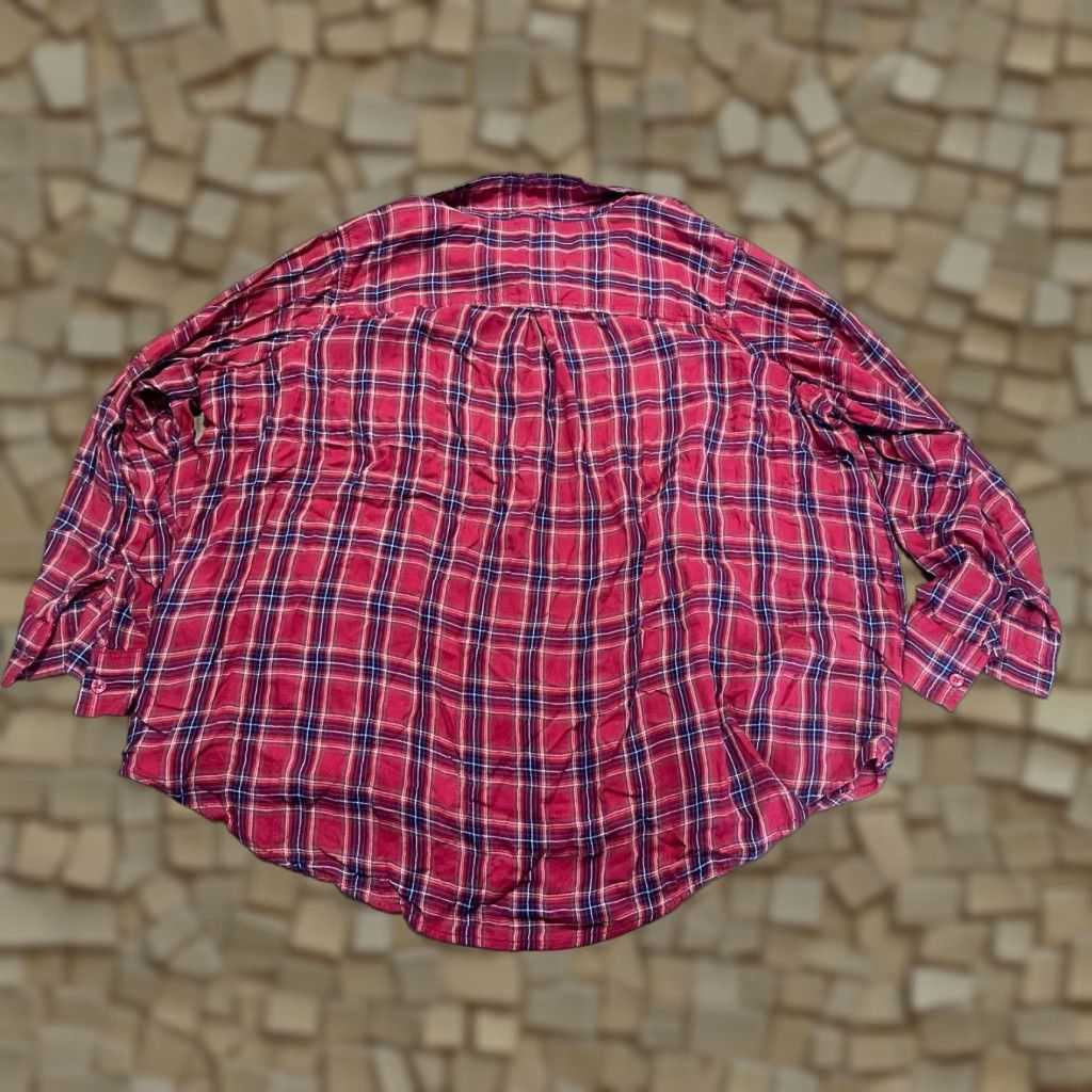 Vintage Terra & Sky Shirt Womens 3X Red Plaid Button-Up Long Sleeve Casual Travel Size XXL / US 16-18 / IT 52-54 - 1 Thumbnail