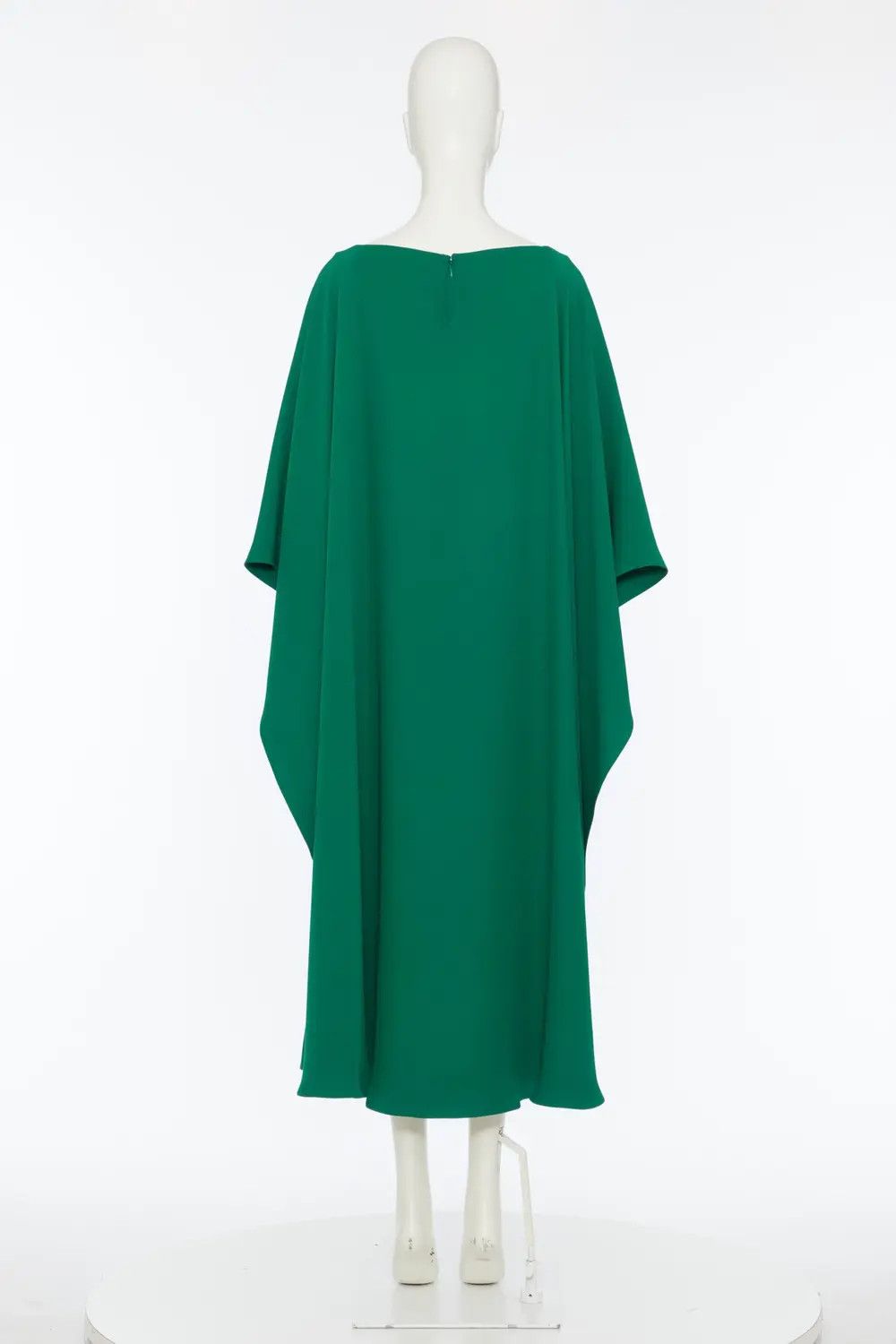 Valentino o1s1wg111125 Crepe De Chine Cape Dress in Green Size L / US 10 / IT 46 - 3 Thumbnail