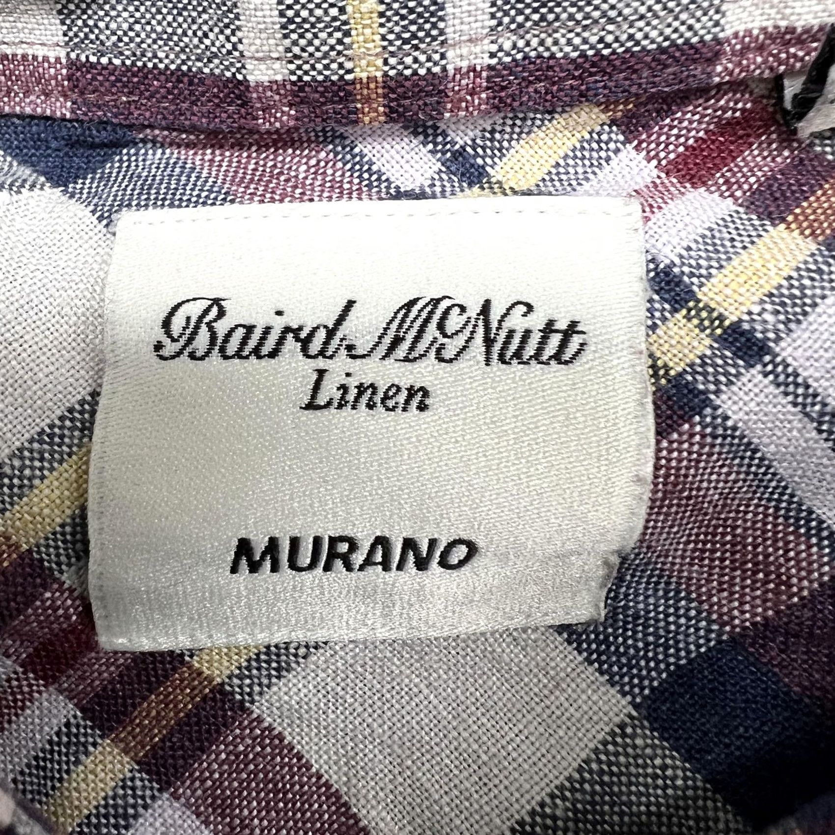Murano Murano Shirt Mens XL Multicolor Plaid Baird McNutt Linen Long Sleeve Preppy Size US XL / EU 56 / 4 - 3 Thumbnail