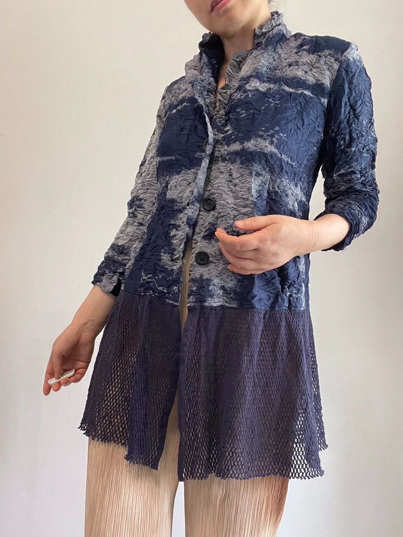 Issey Miyake Issey Miyake size:2 Blue main line denim printed fishing n Size XS / US 0-2 / IT 36-38 - 1 Thumbnail