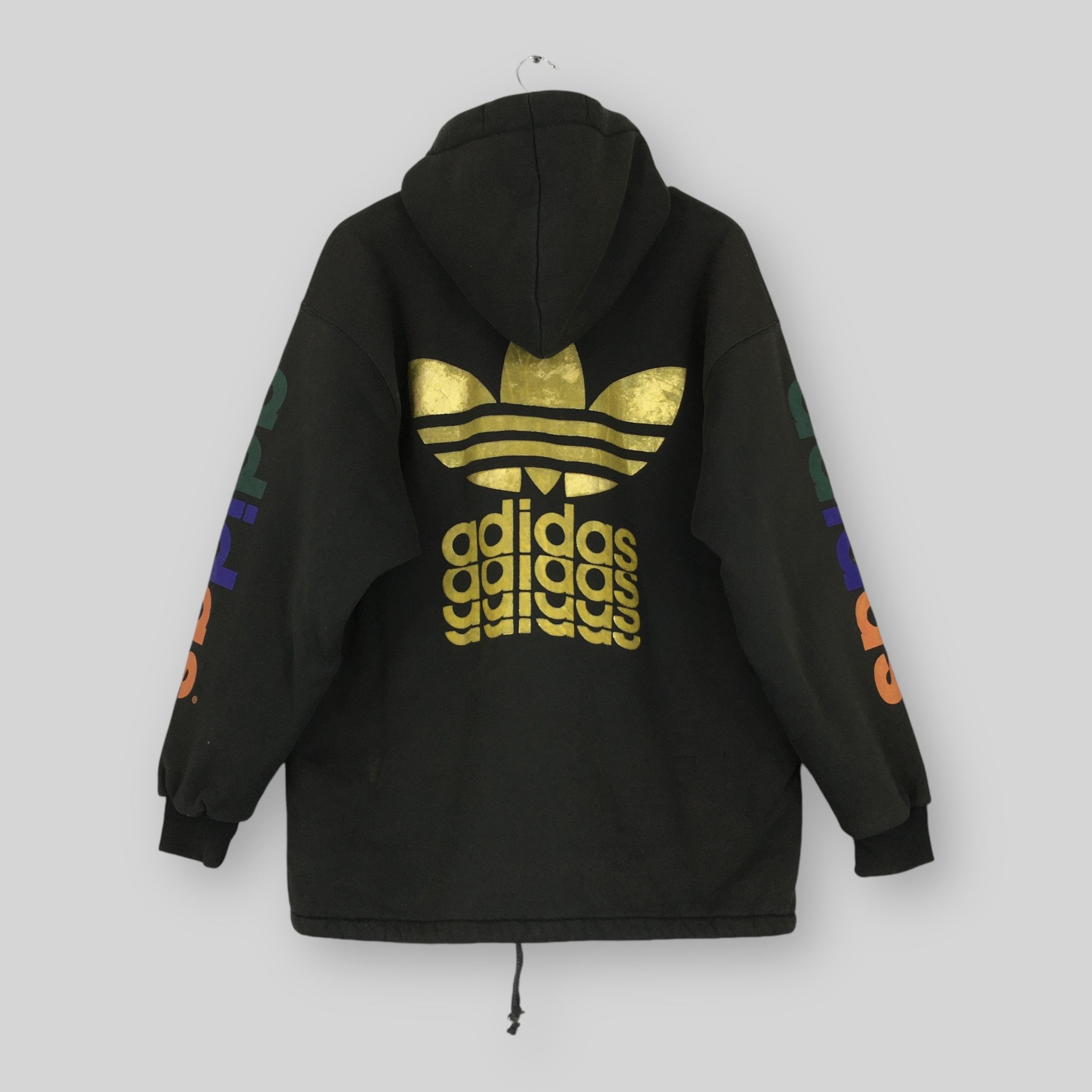 Adidas × RUN DMC × Vintage Vintage Adidas Trefoil Sherpa Hoodie Sweatshirt Medium Size US M / EU 48-50 / 2 - 9 Thumbnail
