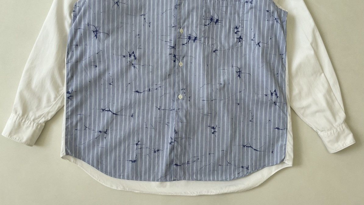 Comme des Garcons Blue/White Stripe Shirt With ‘Splat Print’ Size US M / EU 48-50 / 2 - 7 Thumbnail