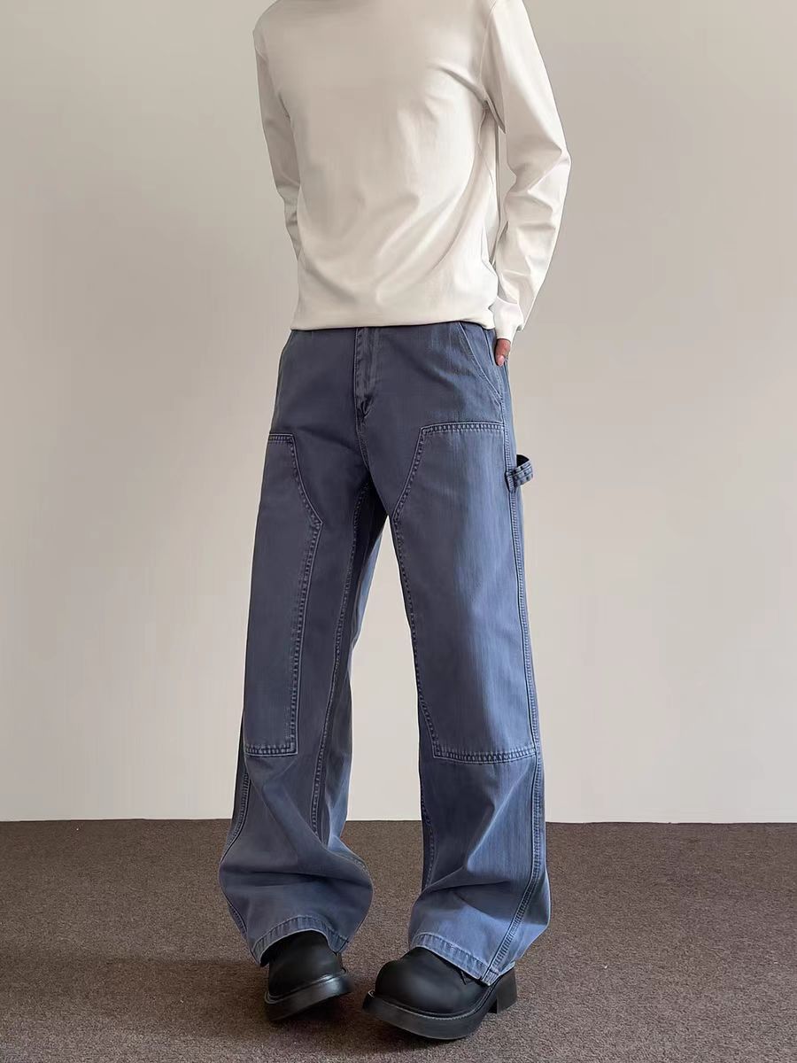 Japanese Brand × Vintage Vintage Street Workwear Aged Blue Lumberjack Pants Size US 34 / EU 50 - 6 Thumbnail