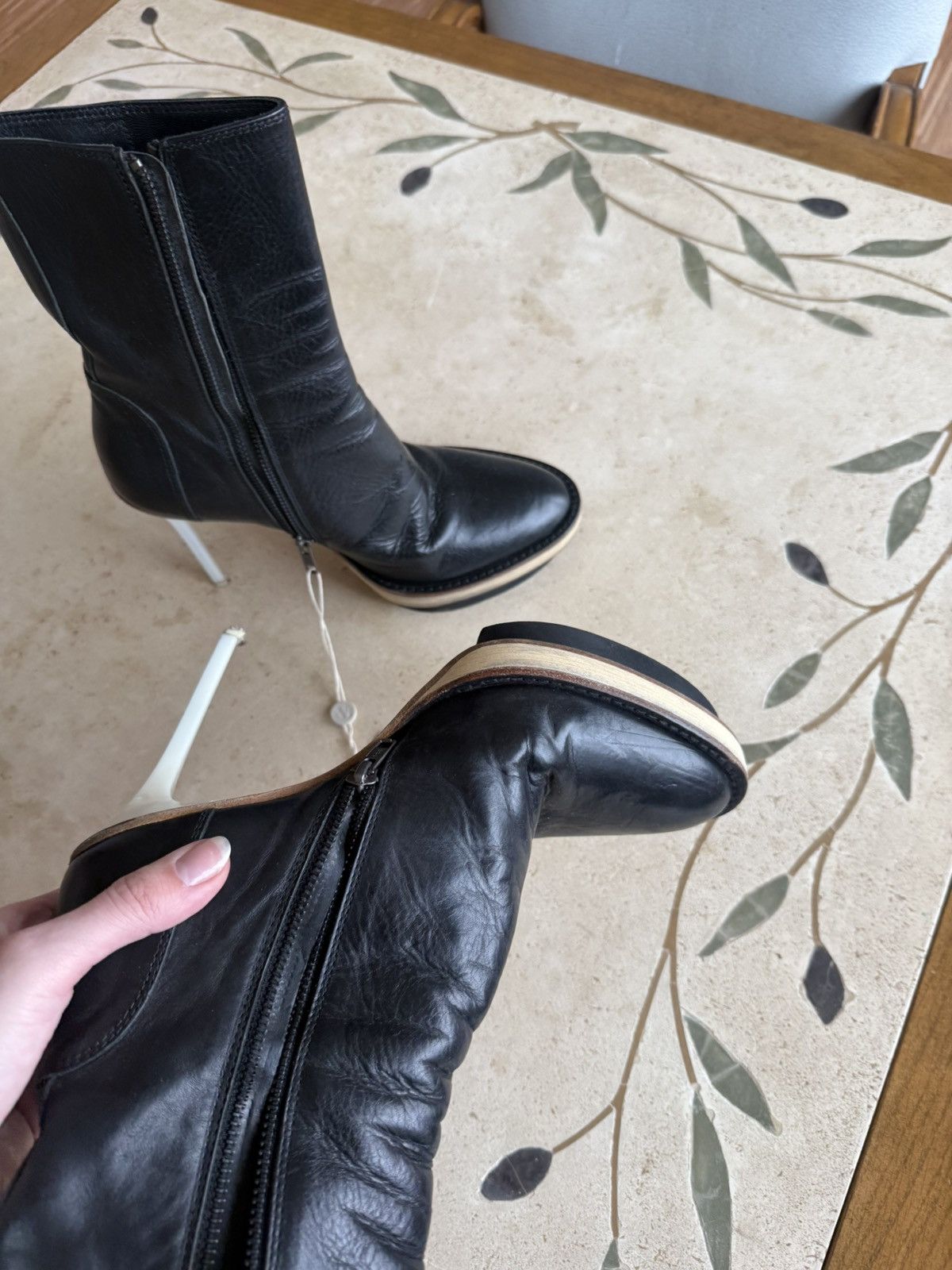 Ann Demeulemeester Anne Demeulemeester leather platform riding boots heeled Size US 9 / IT 39 - 5 Thumbnail