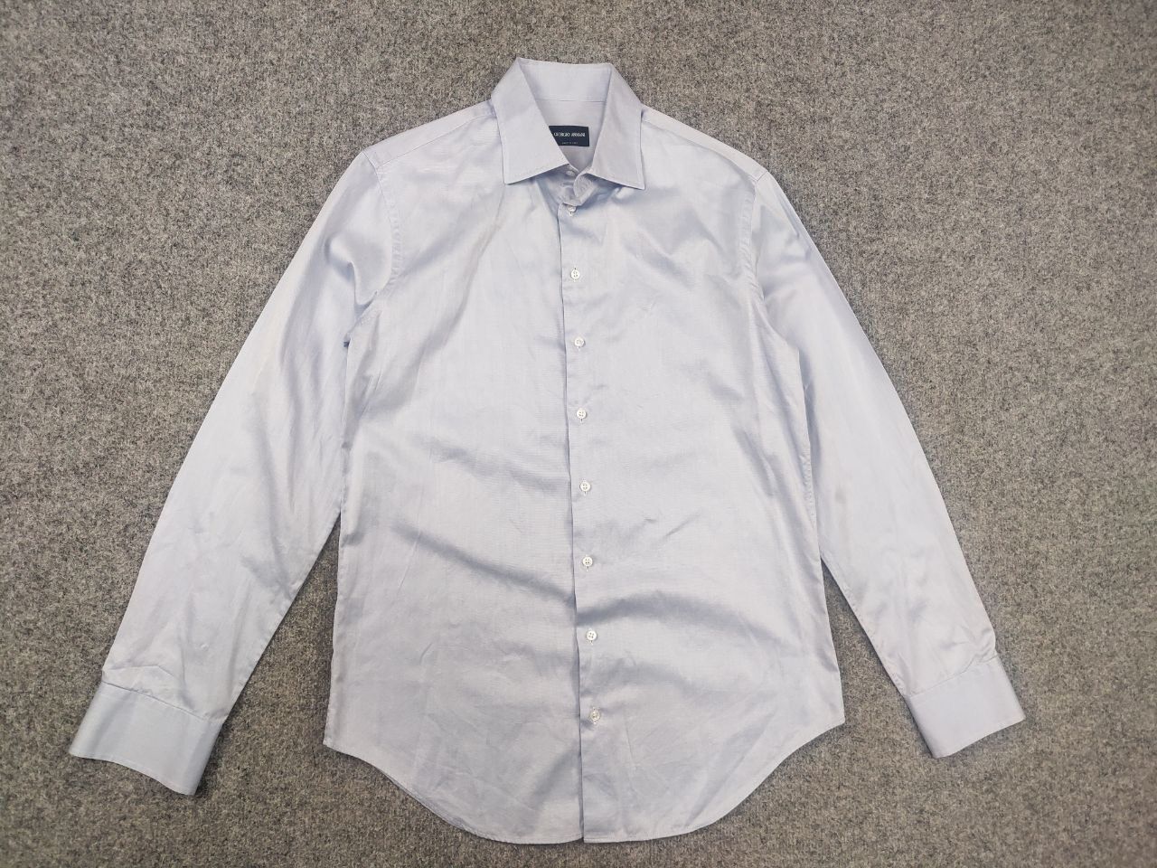 Giorgio Armani Giorgio Armani Design with Light blue thin Long sleeve shirt Size US M / EU 48-50 / 2 - 2 Thumbnail