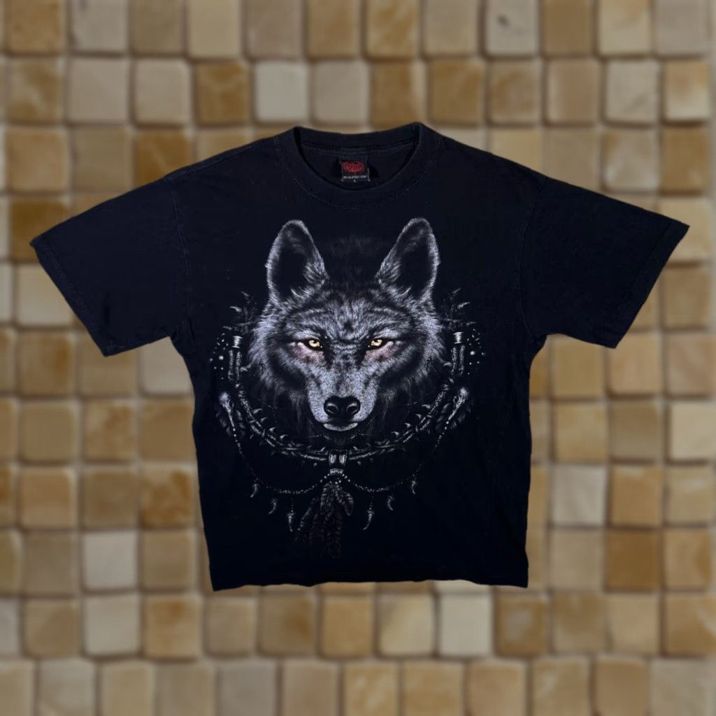 Vintage Spiral Direct Goth Wolf Dreamcatcher Moon Graphic Black T-Shirt Large Men Size US L / EU 52-54 / 3 - 1 Thumbnail