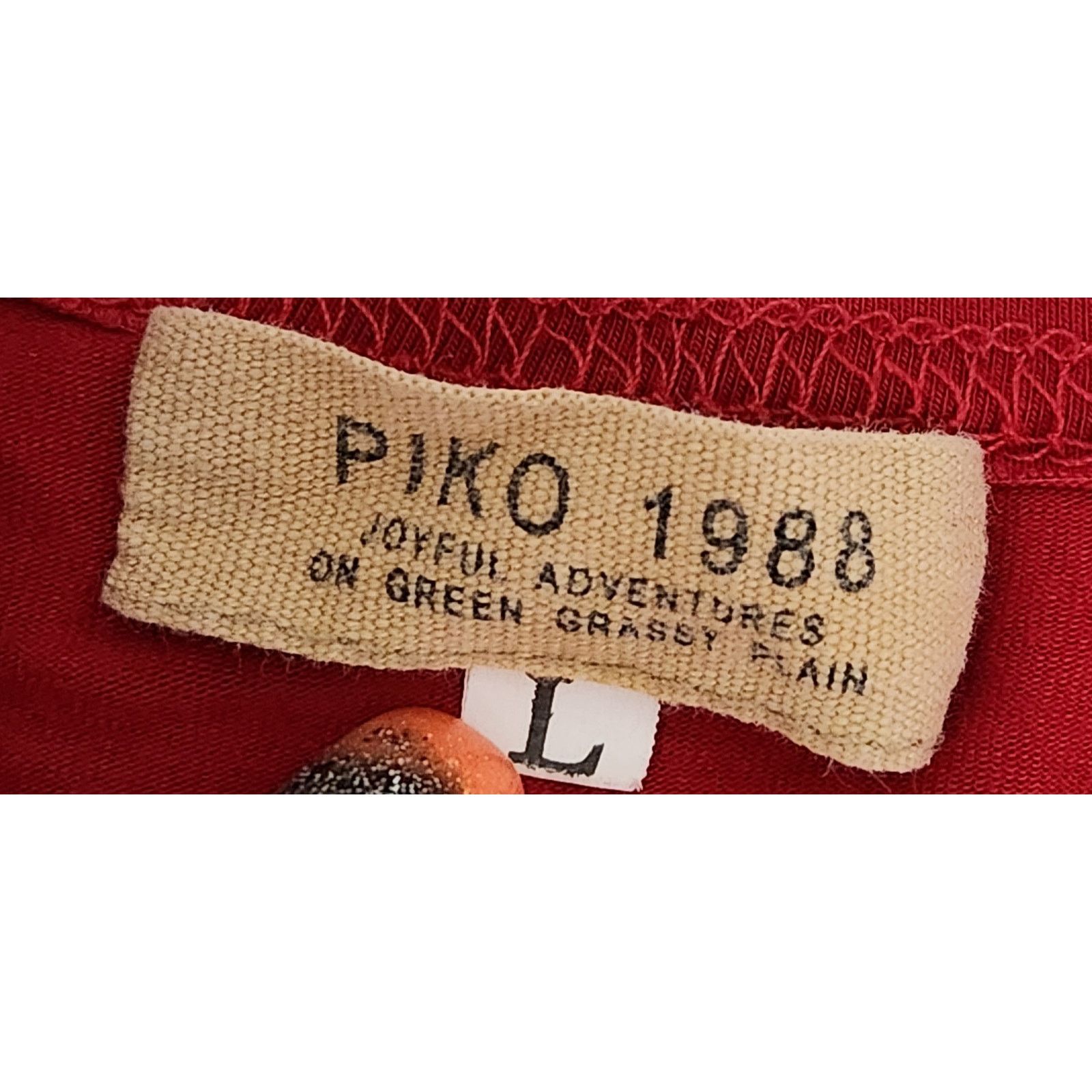 Other Piko 1988 Red Round Neck Long Sleeve Drop Shoulder Top Large Size L / US 10 / IT 46 - 4 Thumbnail