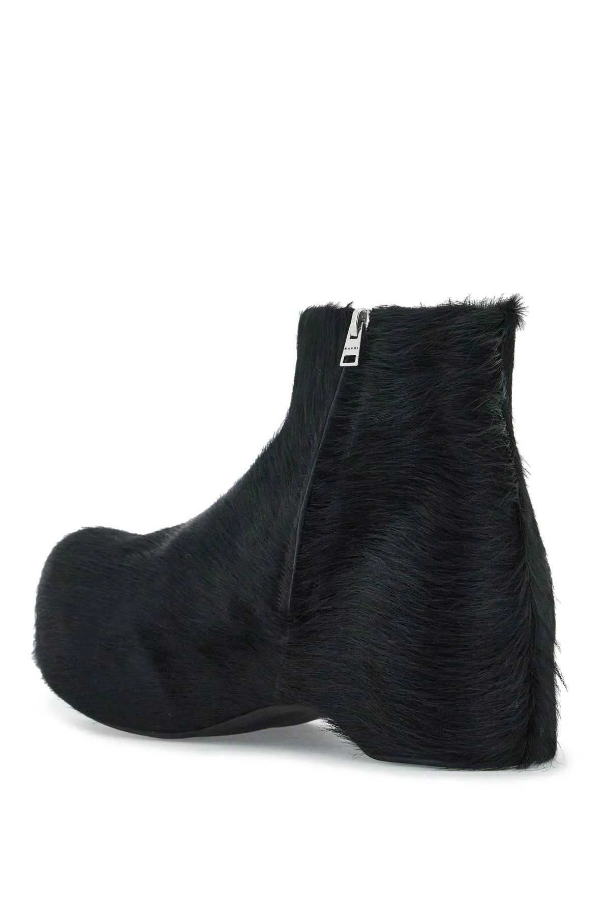 Marni o1s22i1n0525 Long-Haired Chunky Ankle Boots in Black Size US 6 / IT 36 - 3 Thumbnail
