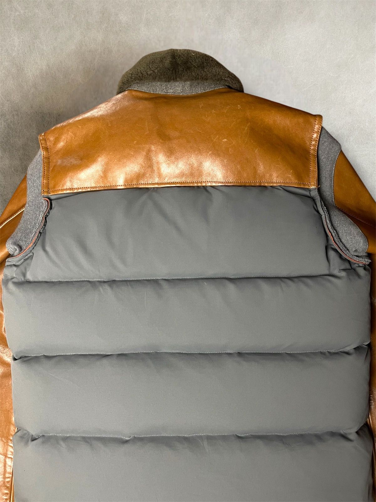 Undercover AW2012 Undercover leather sleeve down feather puffer jacket Size US L / EU 52-54 / 3 - 12 Thumbnail
