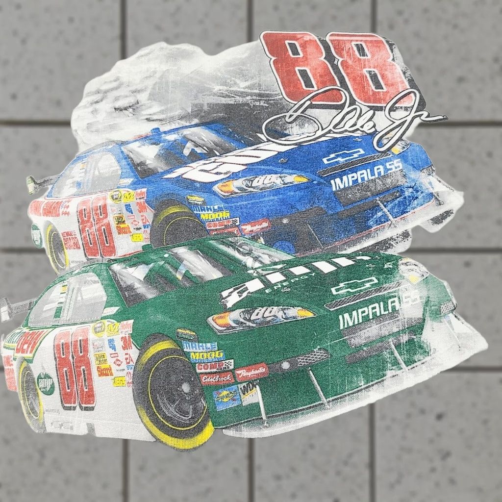 Chase Authentics Dale Earnhardt Jr Nascar Mountain Dew Racing Tee Shirt Men’s XL White Crew Neck Short Sleeve T-Shirt Regular Vintage No? Size US XL / EU 56 / 4 - 1 Thumbnail