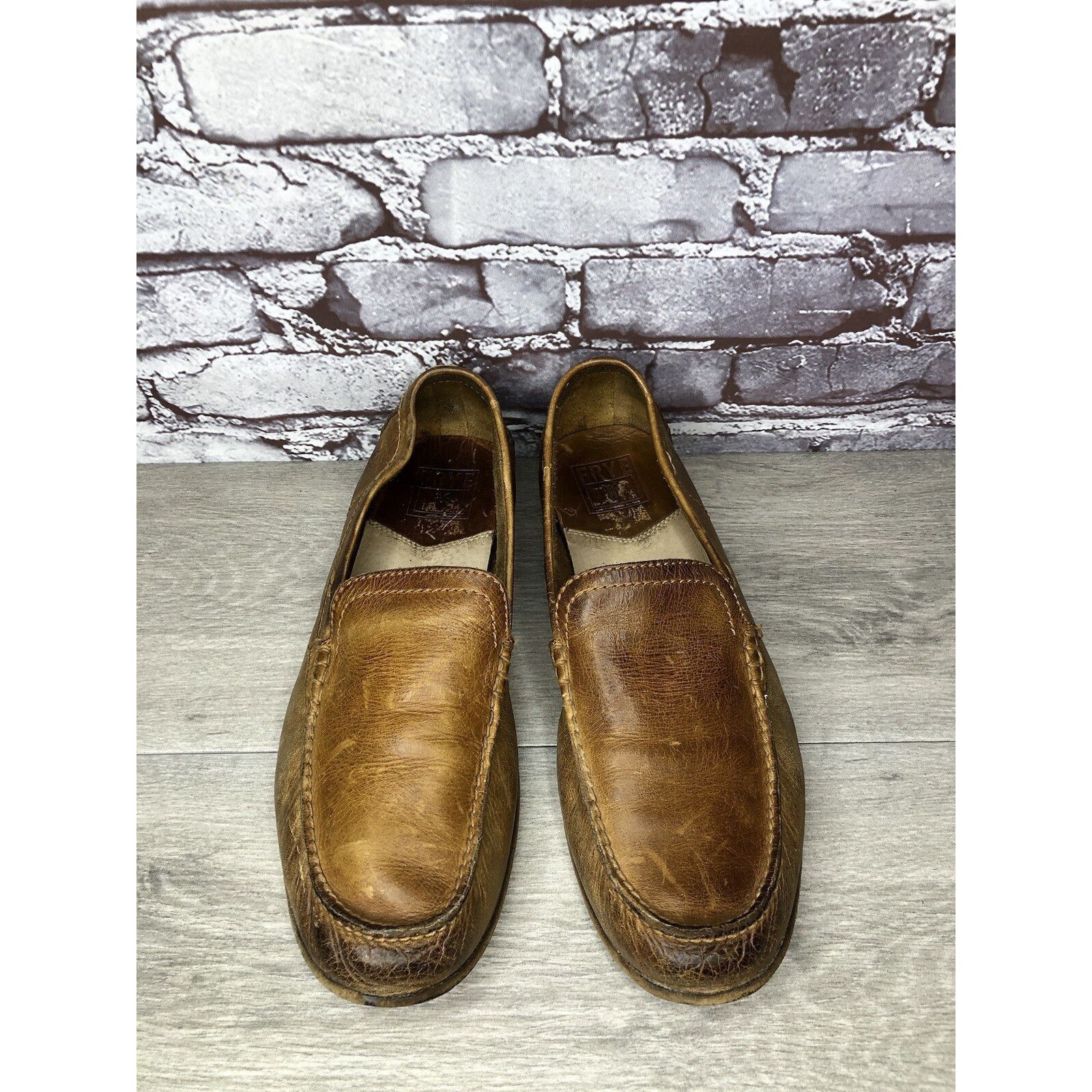 Frye FRYE Loafer Brown Leather Slip On Comfort Moccasin Driver Me Size US 11 / EU 44 - 4 Thumbnail